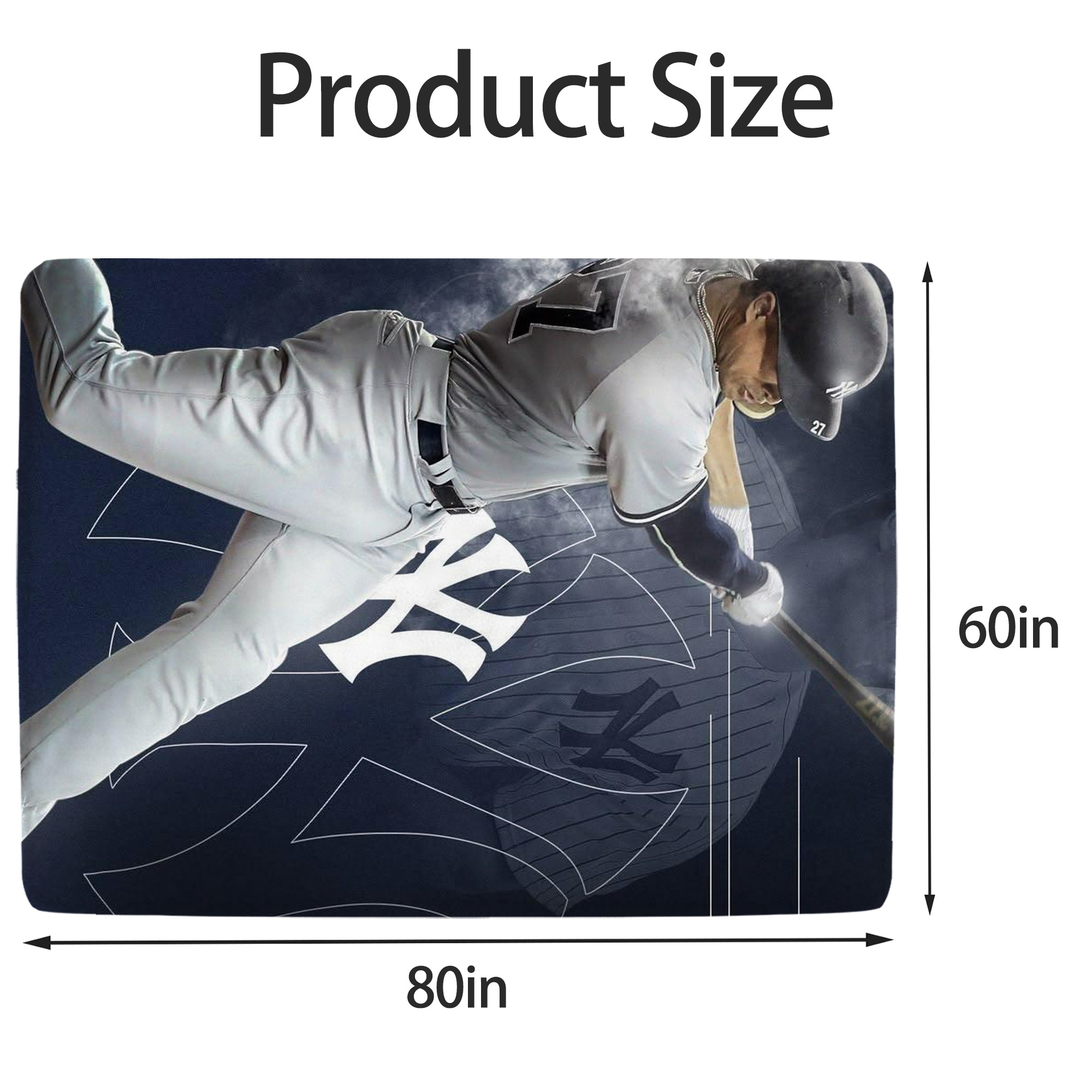 Giancarlo Stanton 27 Soft Fleece Throw Blanket 60 X 80 Inch – Super Soft, Lightweight, And Durable – Perfect For Sofa, Bed, Camping, And More – Ideal Gift For Family And Friends