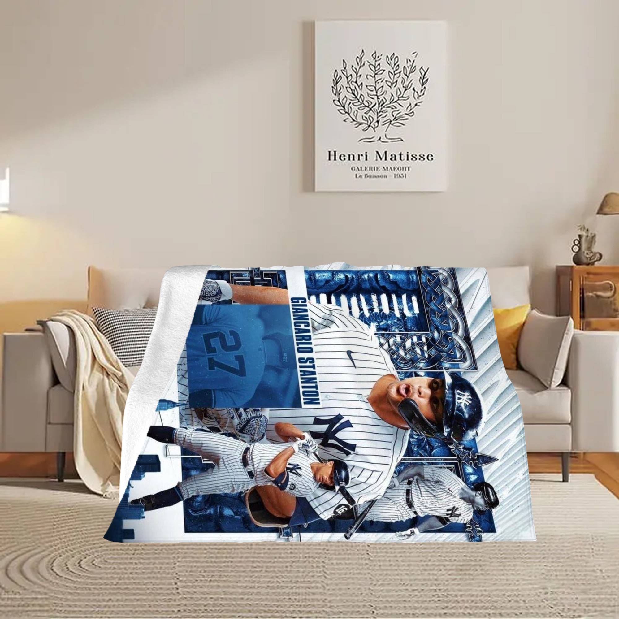 Giancarlo Stanton 17 Soft Fleece Throw Blanket 60 X 80 Inch – Super Soft, Lightweight, And Durable – Perfect For Sofa, Bed, Camping, And More – Ideal Gift For Family And Friends