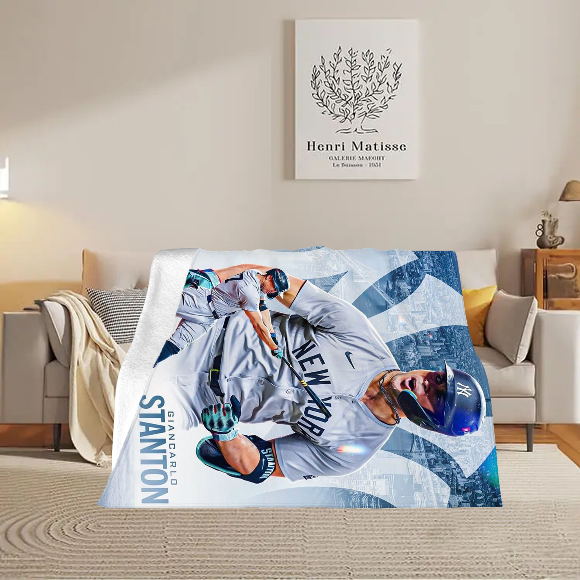 Giancarlo Stanton 24 Soft Fleece Throw Blanket 60 X 80 Inch – Super Soft, Lightweight, And Durable – Perfect For Sofa, Bed, Camping, And More – Ideal Gift For Family And Friends