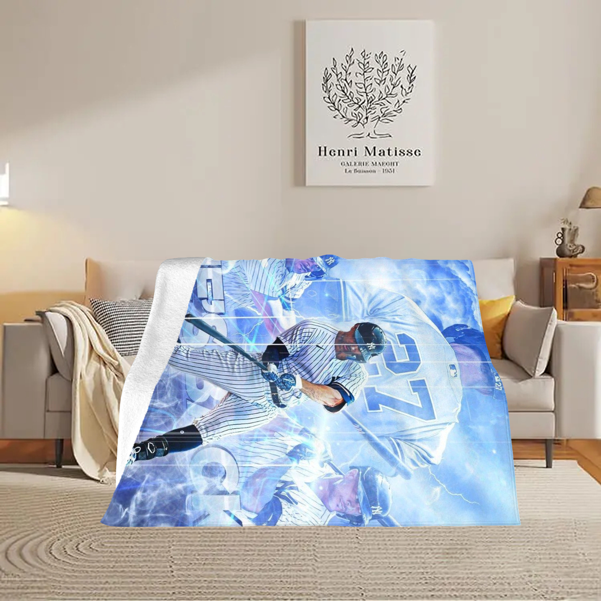 Giancarlo Stanton 26 Soft Fleece Throw Blanket 60 X 80 Inch – Super Soft, Lightweight, And Durable – Perfect For Sofa, Bed, Camping, And More – Ideal Gift For Family And Friends