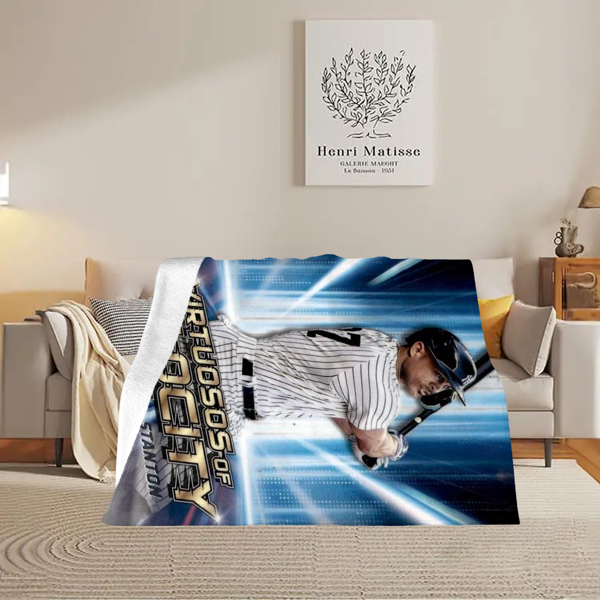 Giancarlo Stanton 33 Soft Fleece Throw Blanket 60 X 80 Inch – Super Soft, Lightweight, And Durable – Perfect For Sofa, Bed, Camping, And More – Ideal Gift For Family And Friends