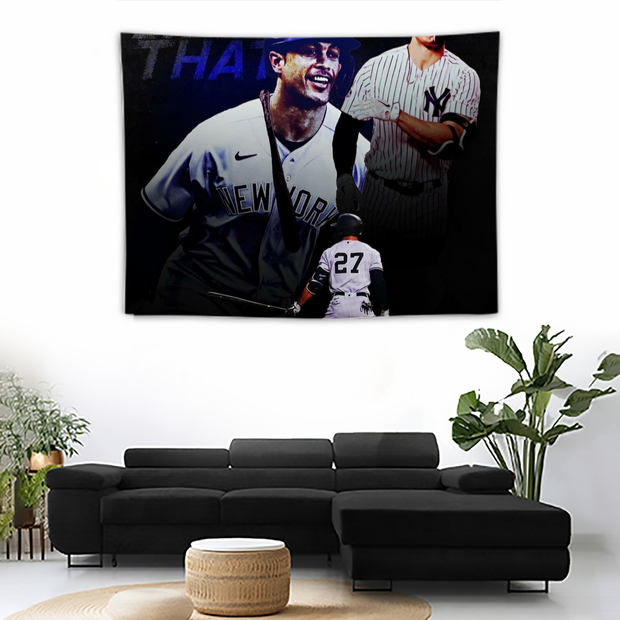 Giancarlo Stanton 36 Wall Tapestry For Bedroom Aesthetic – Boho Style Polyester Fabric Wall Hanging With Hooks – 60 X 90 Inch Large Size, Lightweight, Durable, Easy To Hang