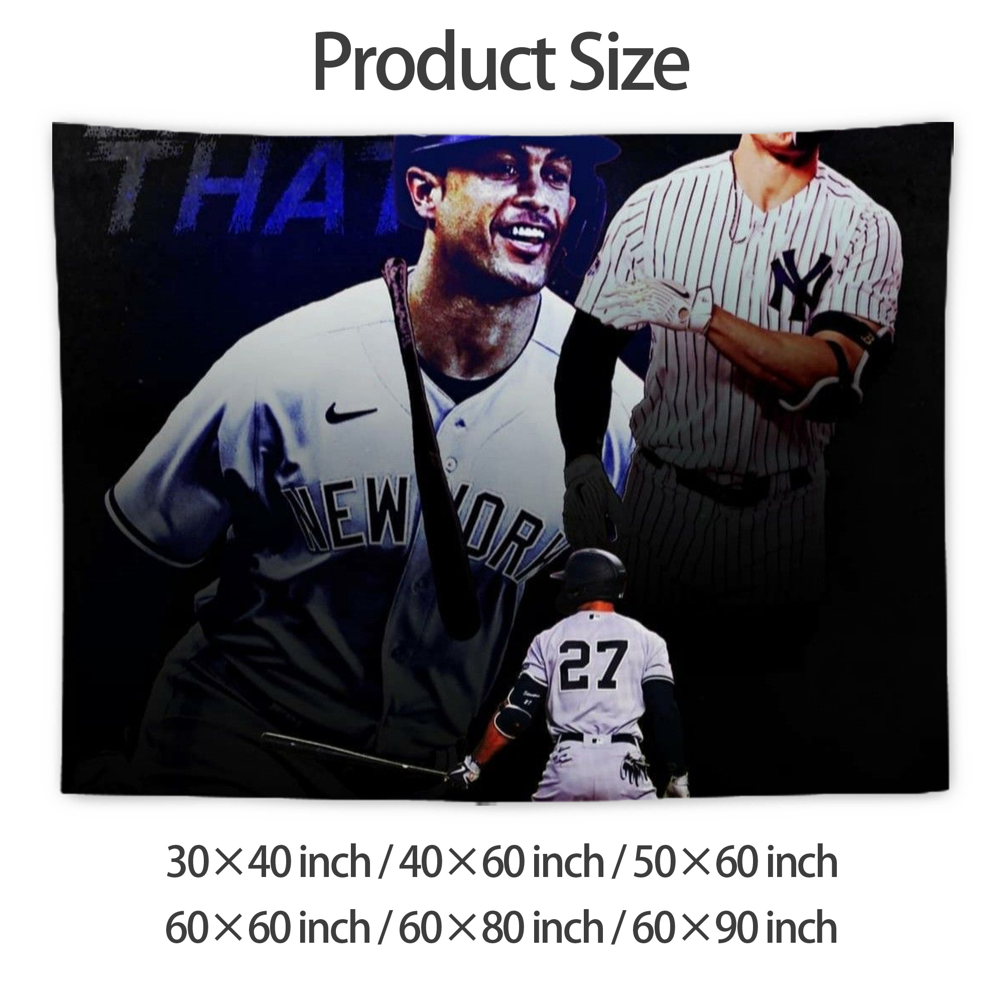 Giancarlo Stanton 36 Wall Tapestry For Bedroom Aesthetic – Boho Style Polyester Fabric Wall Hanging With Hooks – 60 X 90 Inch Large Size, Lightweight, Durable, Easy To Hang