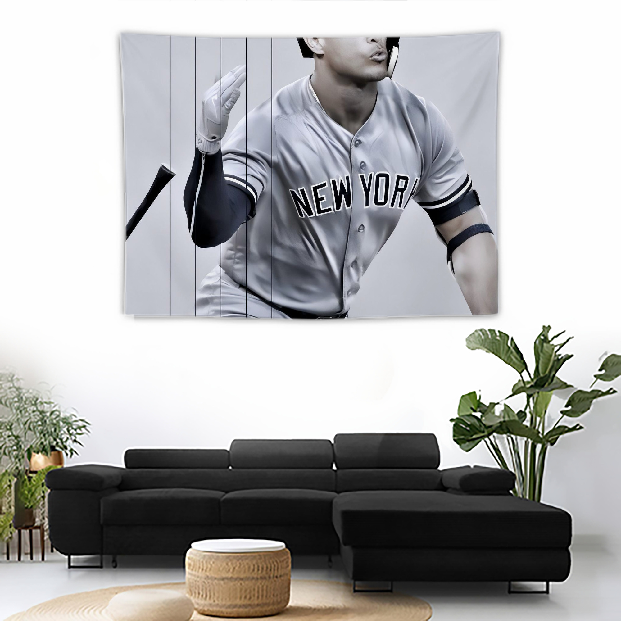 Giancarlo Stanton 37 Wall Tapestry For Bedroom Aesthetic – Boho Style Polyester Fabric Wall Hanging With Hooks – 60 X 90 Inch Large Size, Lightweight, Durable, Easy To Hang