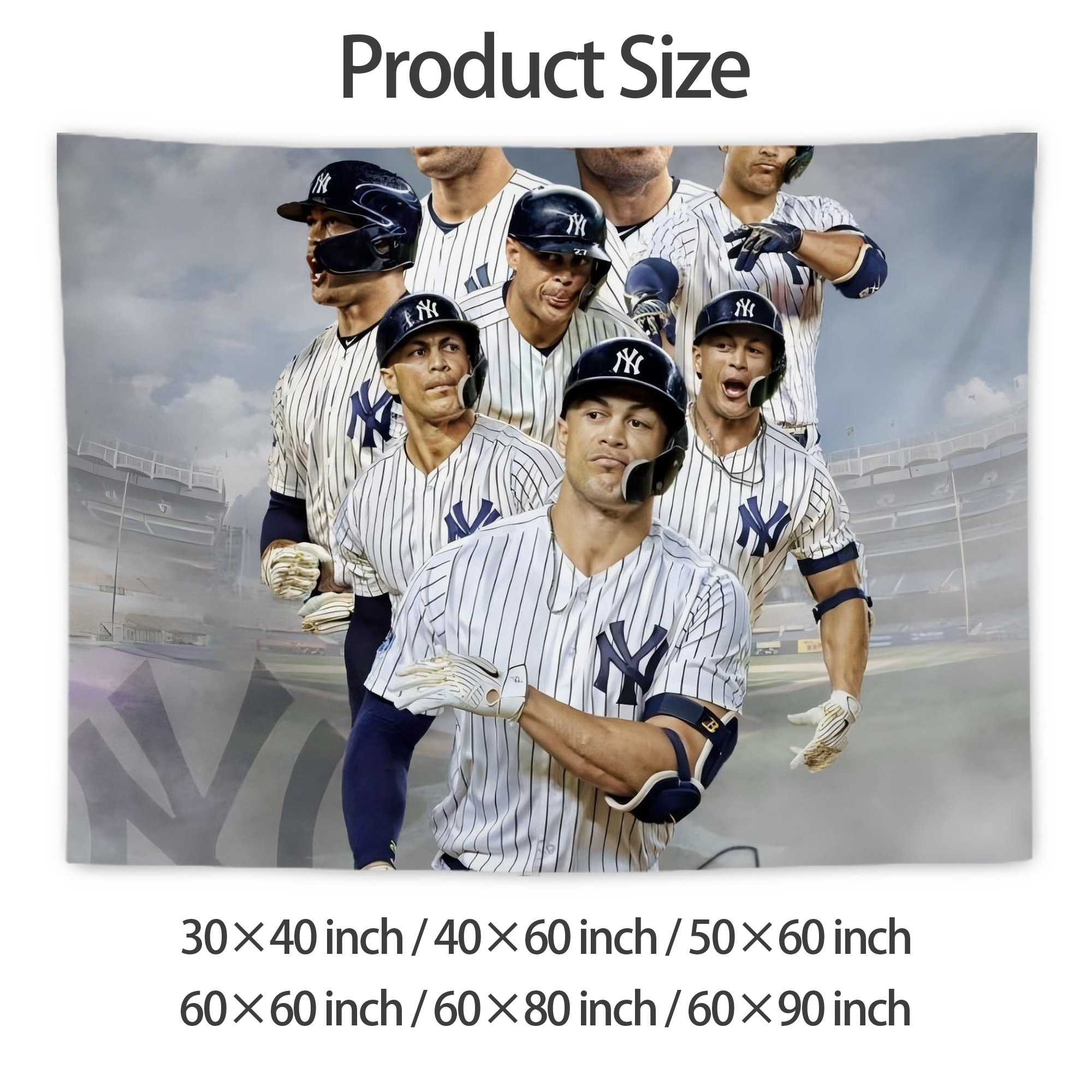 Giancarlo Stanton 38 Wall Tapestry For Bedroom Aesthetic – Boho Style Polyester Fabric Wall Hanging With Hooks – 60 X 90 Inch Large Size, Lightweight, Durable, Easy To Hang