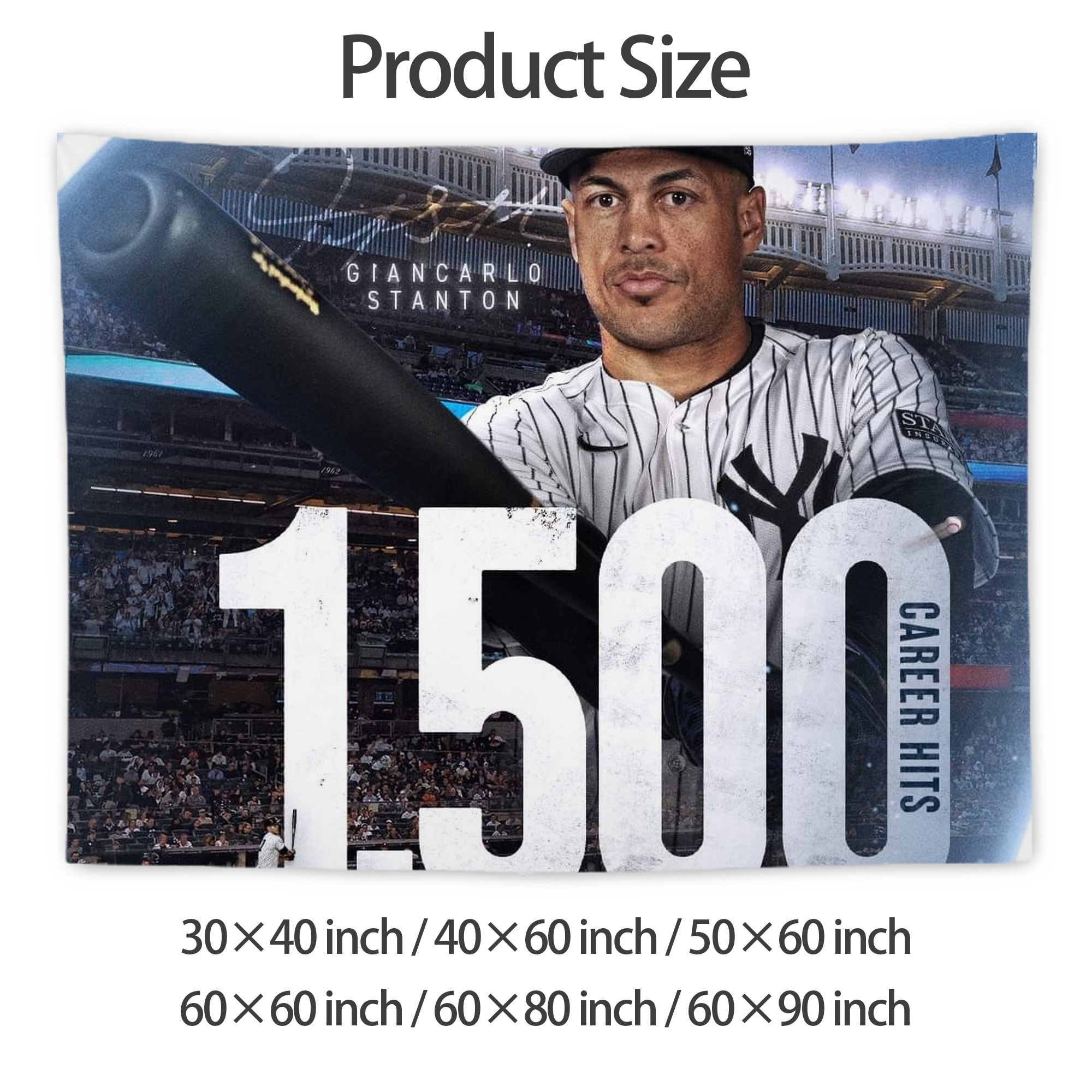 Giancarlo Stanton 39 Wall Tapestry For Bedroom Aesthetic – Boho Style Polyester Fabric Wall Hanging With Hooks – 60 X 90 Inch Large Size, Lightweight, Durable, Easy To Hang