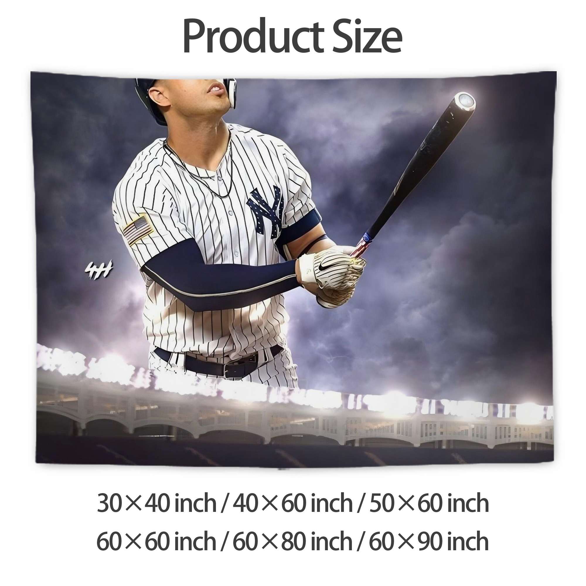 Giancarlo Stanton 41 Wall Tapestry For Bedroom Aesthetic – Boho Style Polyester Fabric Wall Hanging With Hooks – 60 X 90 Inch Large Size, Lightweight, Durable, Easy To Hang