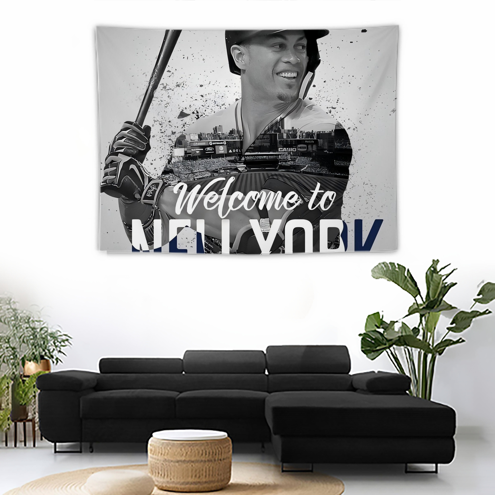 Giancarlo Stanton 42 Wall Tapestry For Bedroom Aesthetic – Boho Style Polyester Fabric Wall Hanging With Hooks – 60 X 90 Inch Large Size, Lightweight, Durable, Easy To Hang