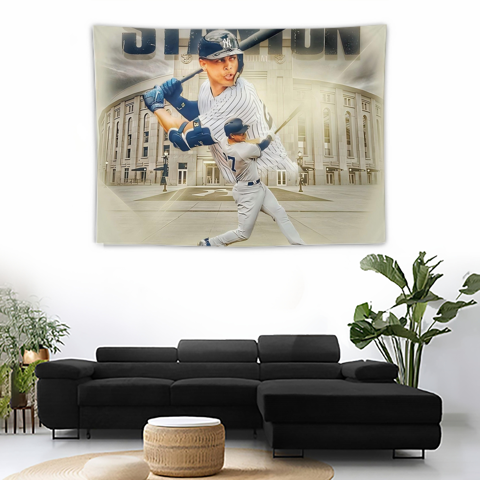 Giancarlo Stanton 45 Wall Tapestry For Bedroom Aesthetic – Boho Style Polyester Fabric Wall Hanging With Hooks – 60 X 90 Inch Large Size, Lightweight, Durable, Easy To Hang