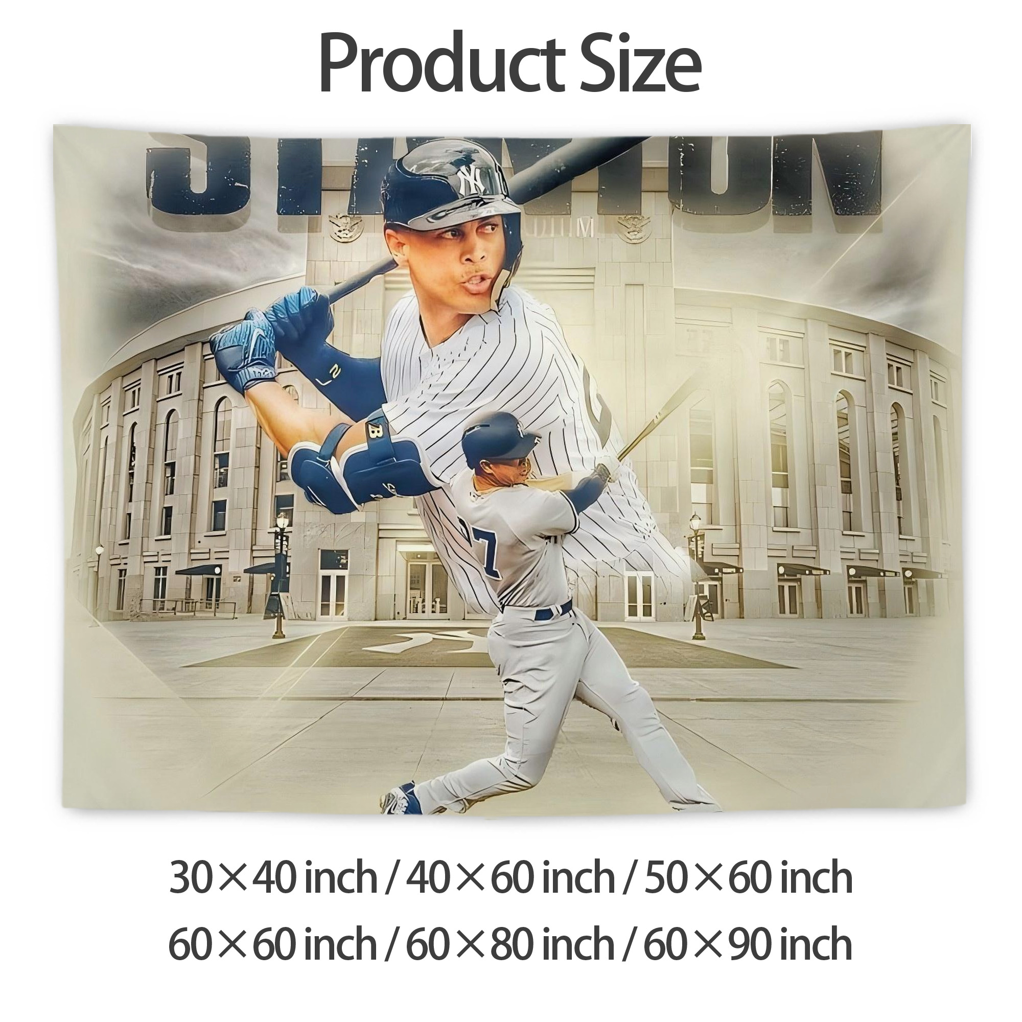 Giancarlo Stanton 45 Wall Tapestry For Bedroom Aesthetic – Boho Style Polyester Fabric Wall Hanging With Hooks – 60 X 90 Inch Large Size, Lightweight, Durable, Easy To Hang