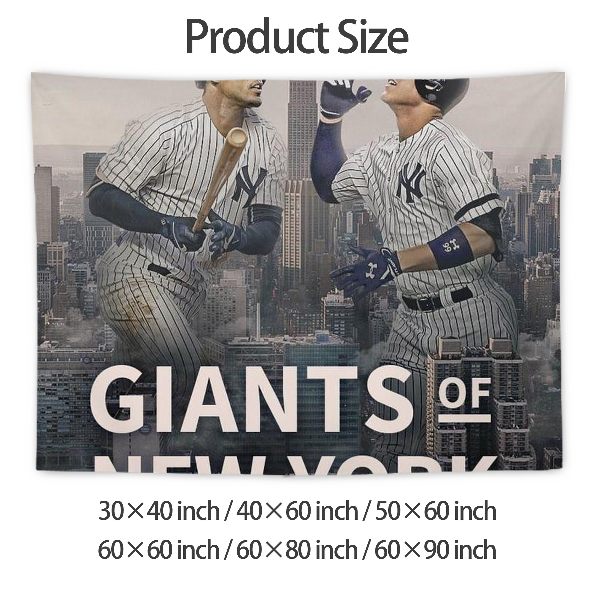 Giancarlo Stanton 46 Wall Tapestry For Bedroom Aesthetic – Boho Style Polyester Fabric Wall Hanging With Hooks – 60 X 90 Inch Large Size, Lightweight, Durable, Easy To Hang