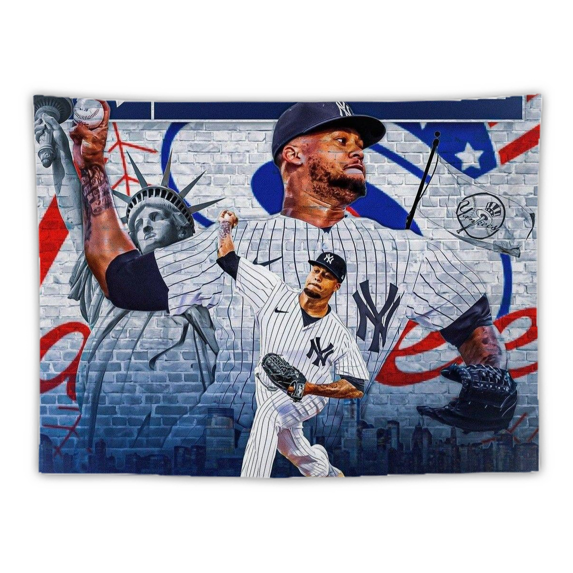 Giancarlo Stanton 43 Wall Tapestry For Bedroom Aesthetic – Boho Style Polyester Fabric Wall Hanging With Hooks – 60 X 90 Inch Large Size, Lightweight, Durable, Easy To Hang