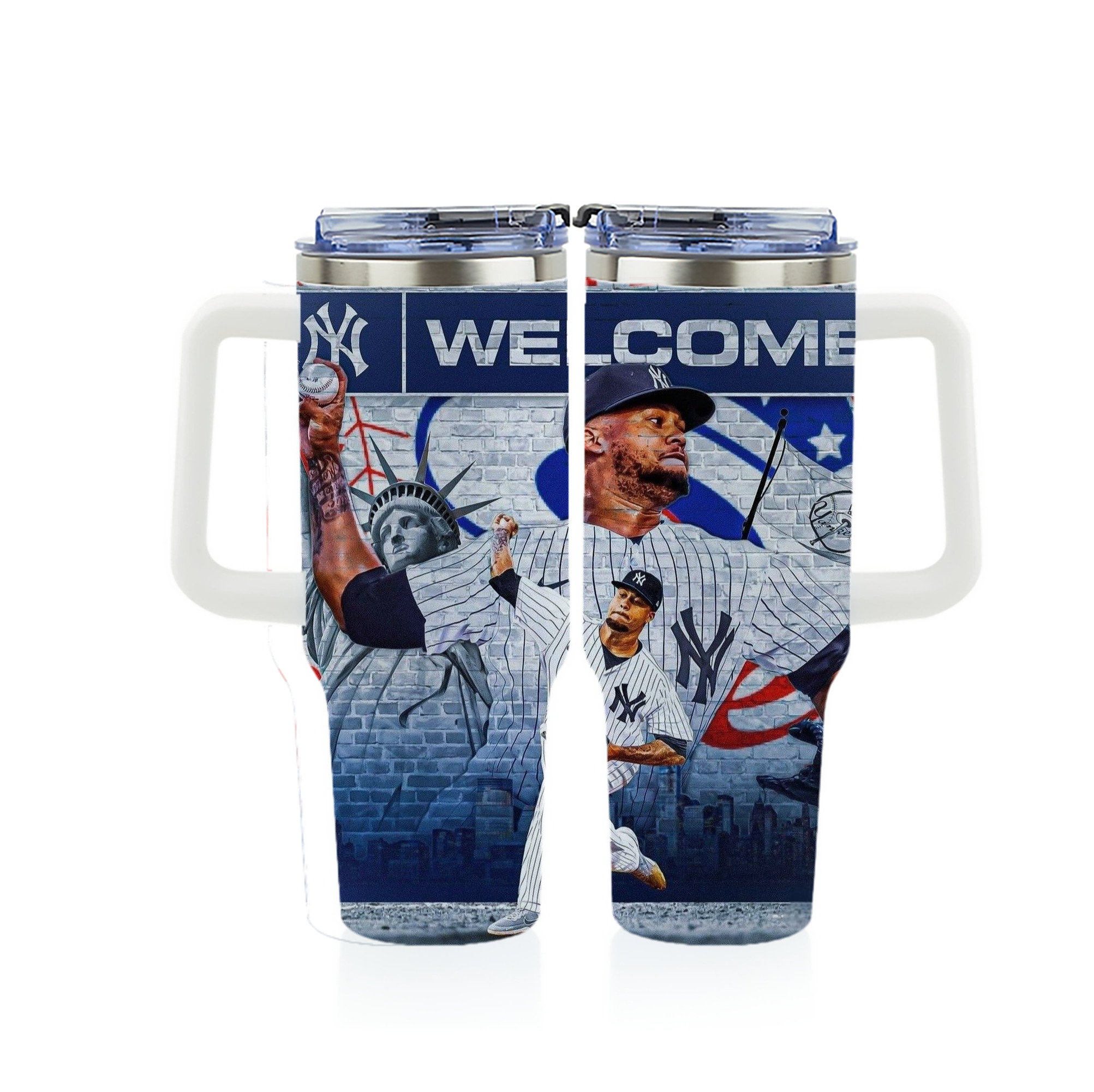 Giancarlo Stanton 43 40oz Full Wrap Car Tumbler – Durable Stainless Steel Travel Mug With Vibrant UV Print – Double Wall Insulated, Fits Most Car Cup Holders