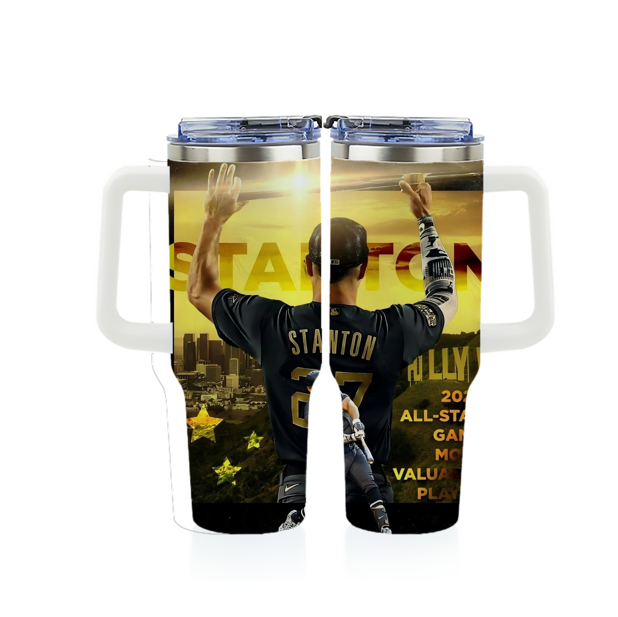 Giancarlo Stanton 44 40oz Full Wrap Car Tumbler – Durable Stainless Steel Travel Mug With Vibrant UV Print – Double Wall Insulated, Fits Most Car Cup Holders