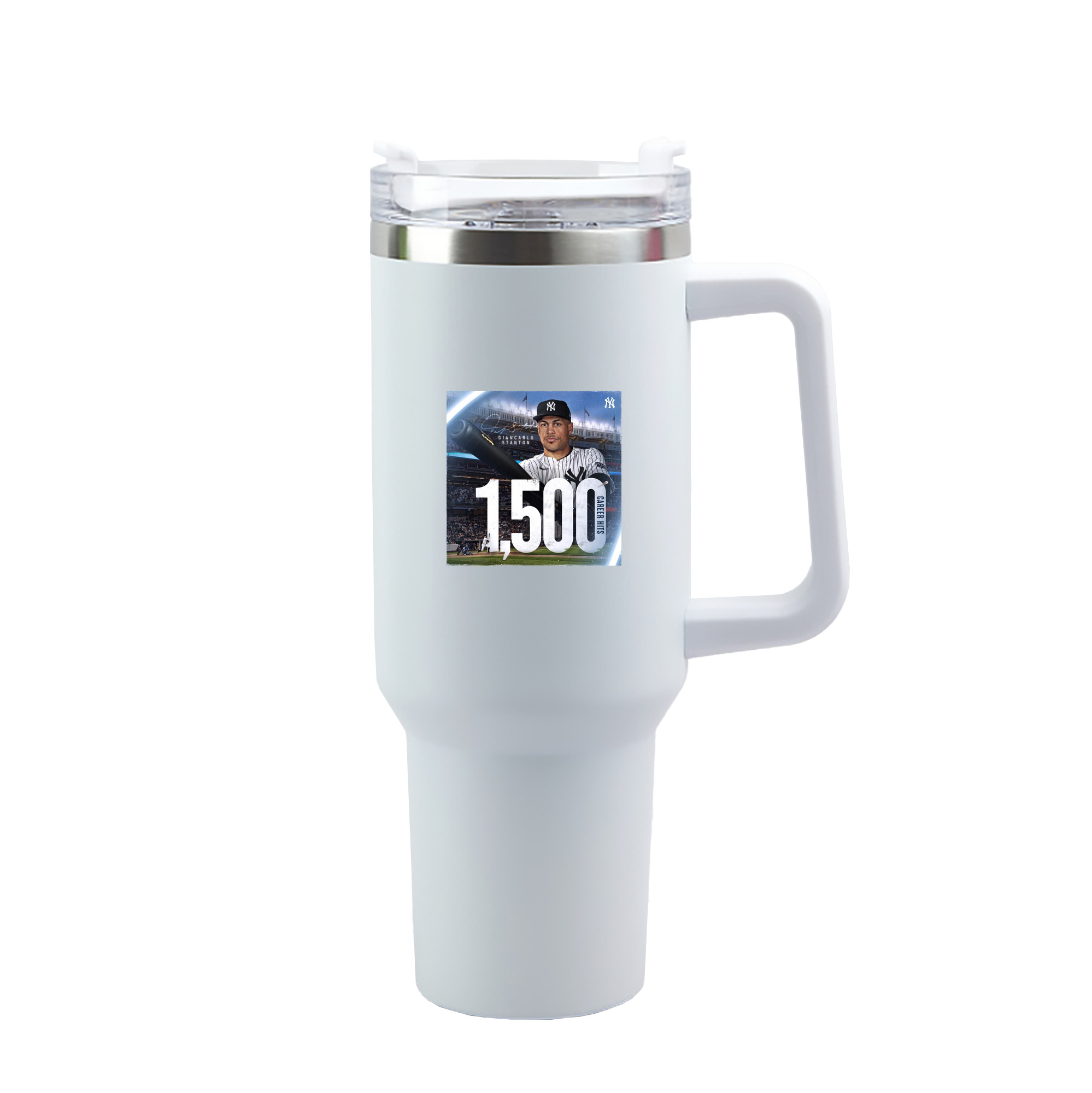Giancarlo Stanton 39 40oz Handle Car Tumbler – Durable Stainless Steel Travel Mug With UV Print – Double Wall Insulated, Fits Most Car Cup Holders