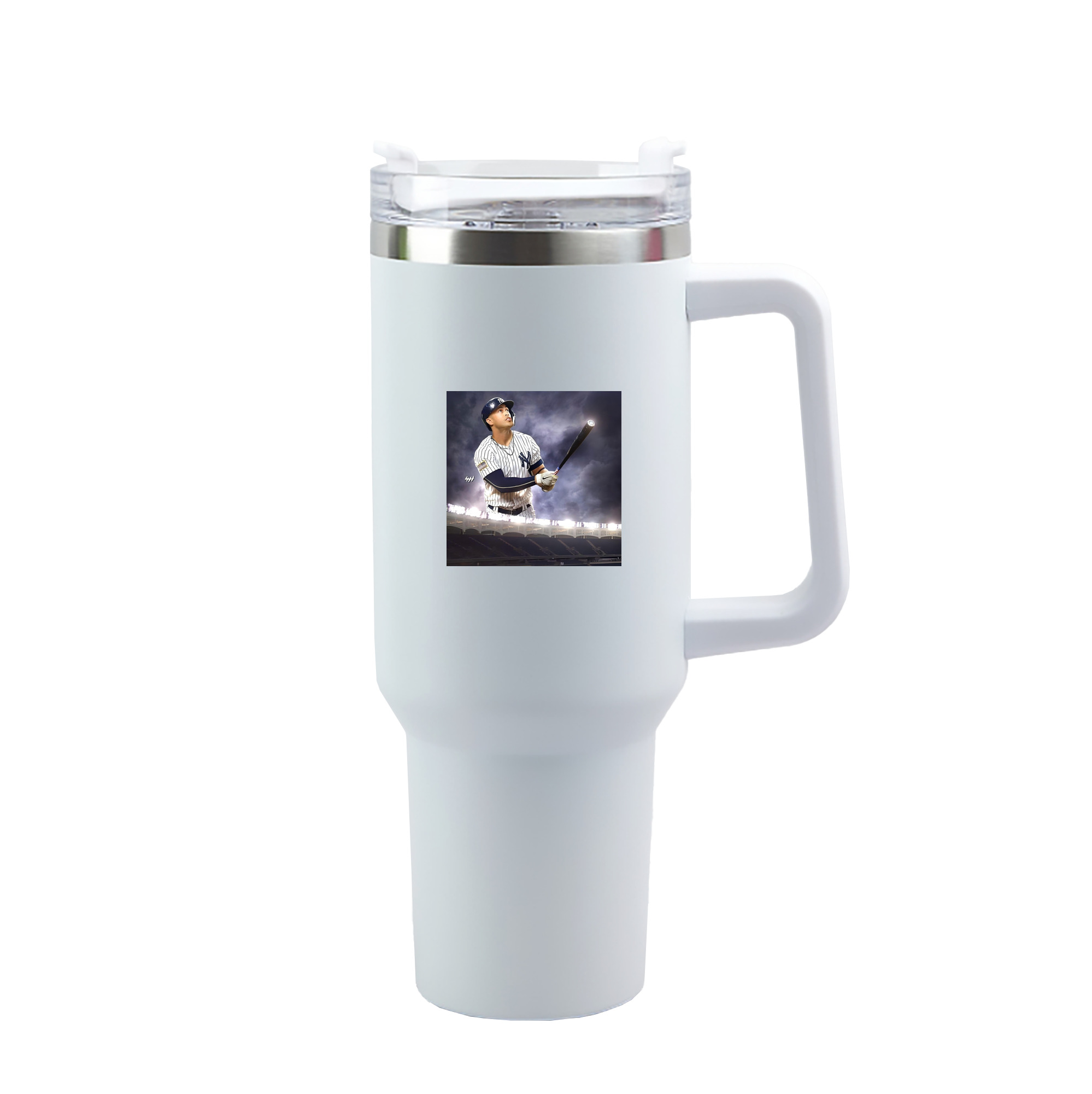 Giancarlo Stanton 41 40oz Handle Car Tumbler – Durable Stainless Steel Travel Mug With UV Print – Double Wall Insulated, Fits Most Car Cup Holders