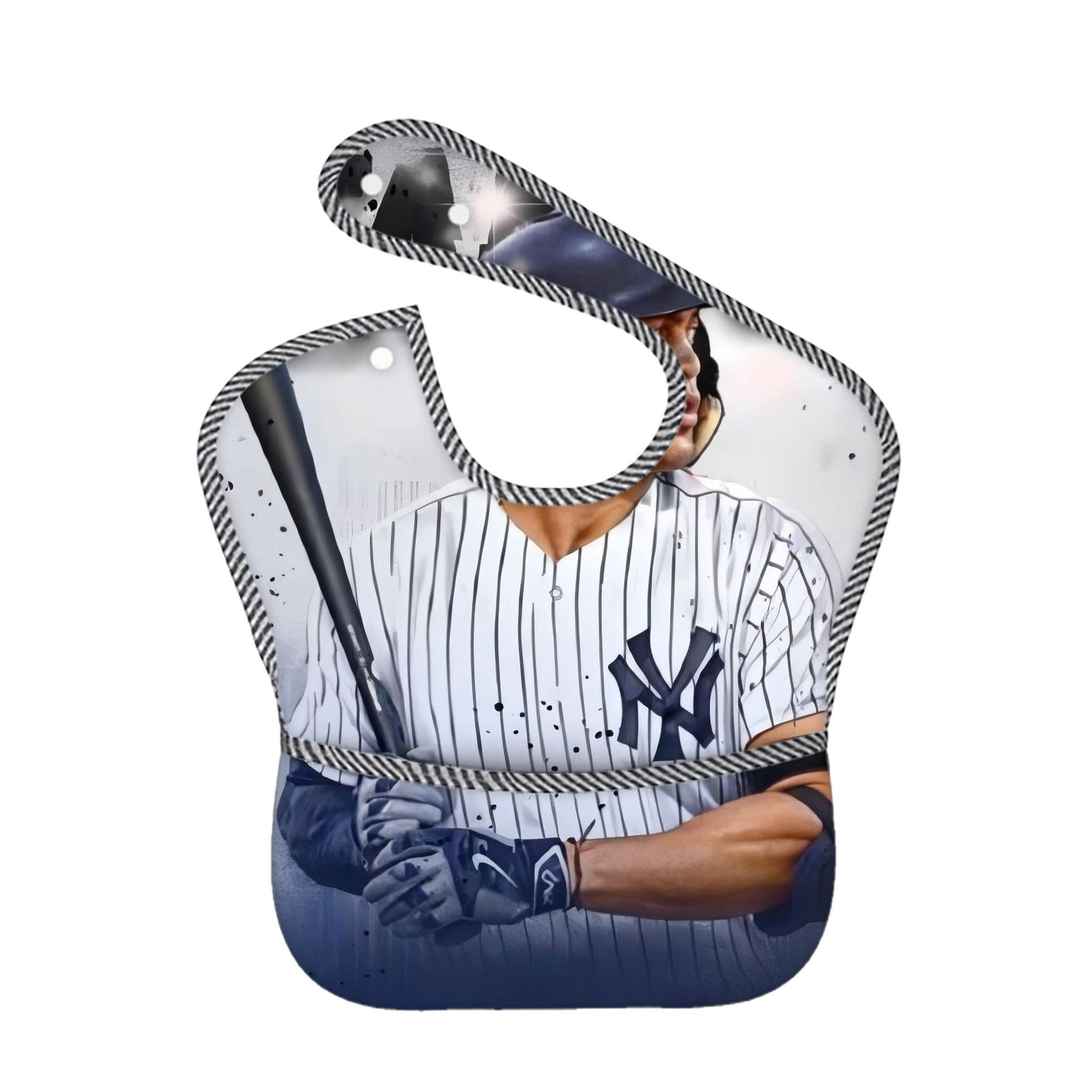 Giancarlo Stanton 40 Adjustable Waterproof Toddler Bib – Full-Print Durable Polyester – Foldable Crumb Pocket – Easy Snap Closure – Soft