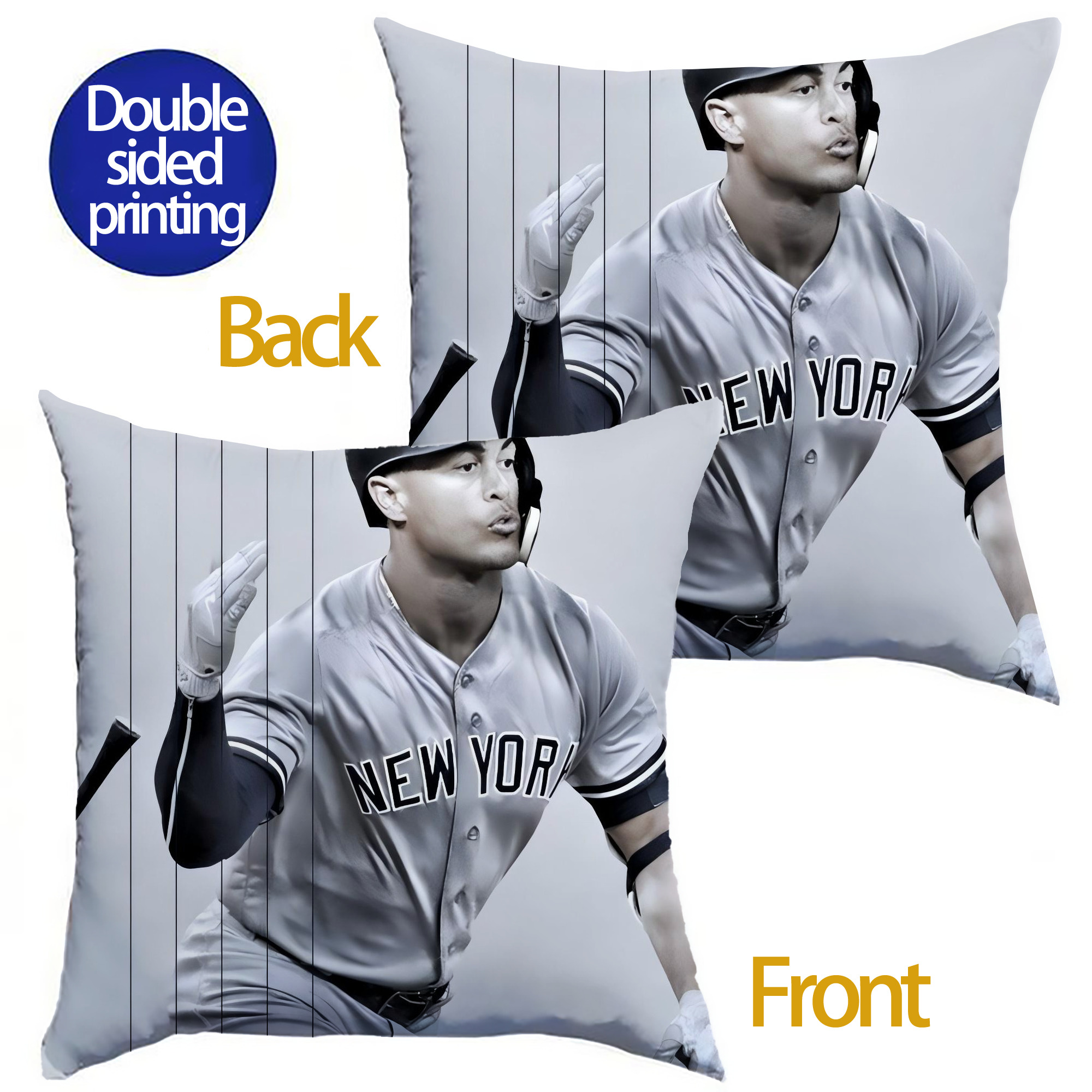 Giancarlo Stanton 37 Soft Polyester Pillow Cover With Insert – Double-Sided Design, Invisible Zipper, Durable & Breathable – Easy Care Cushion Set