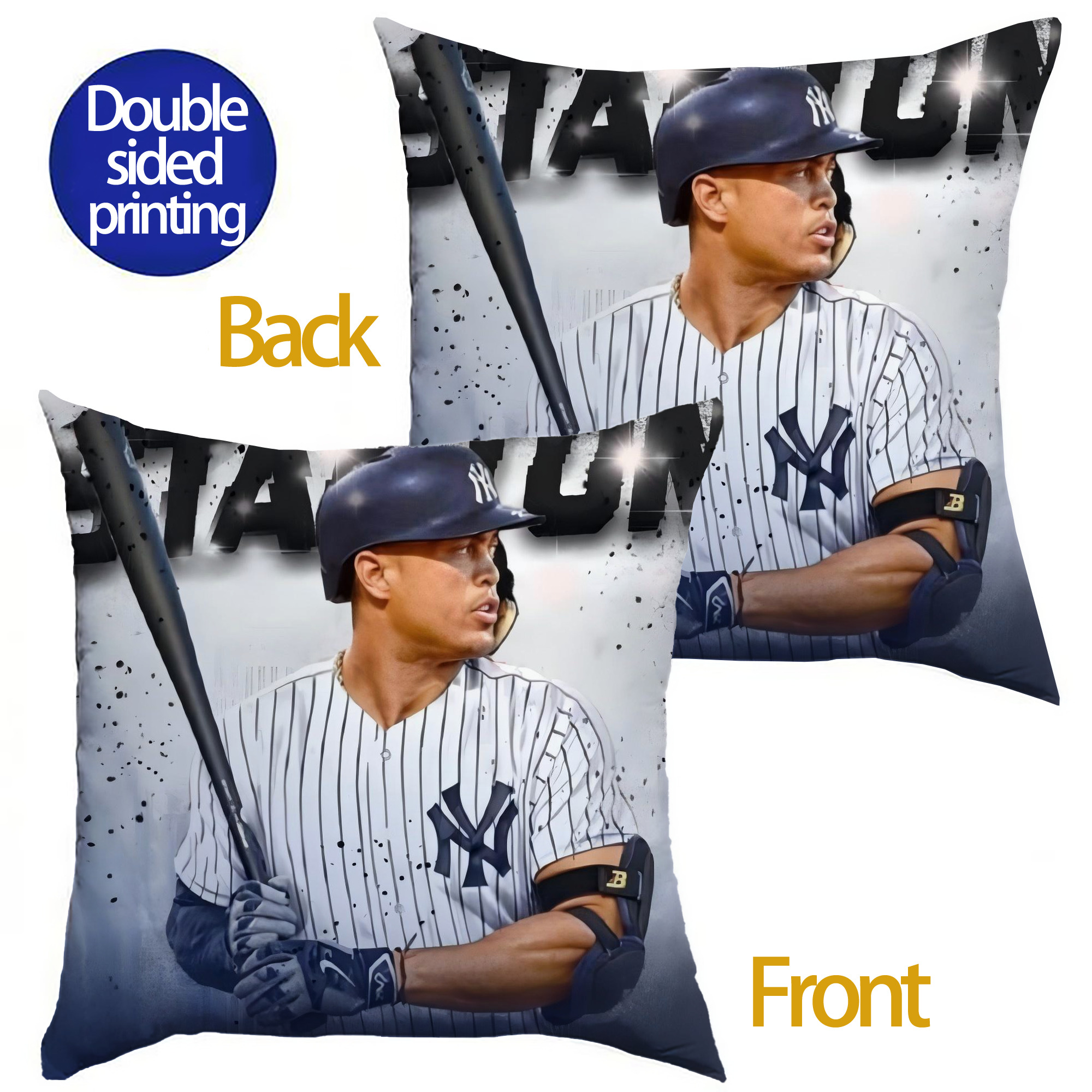 Giancarlo Stanton 40 Soft Polyester Pillow Cover With Insert – Double-Sided Design, Invisible Zipper, Durable & Breathable – Easy Care Cushion Set