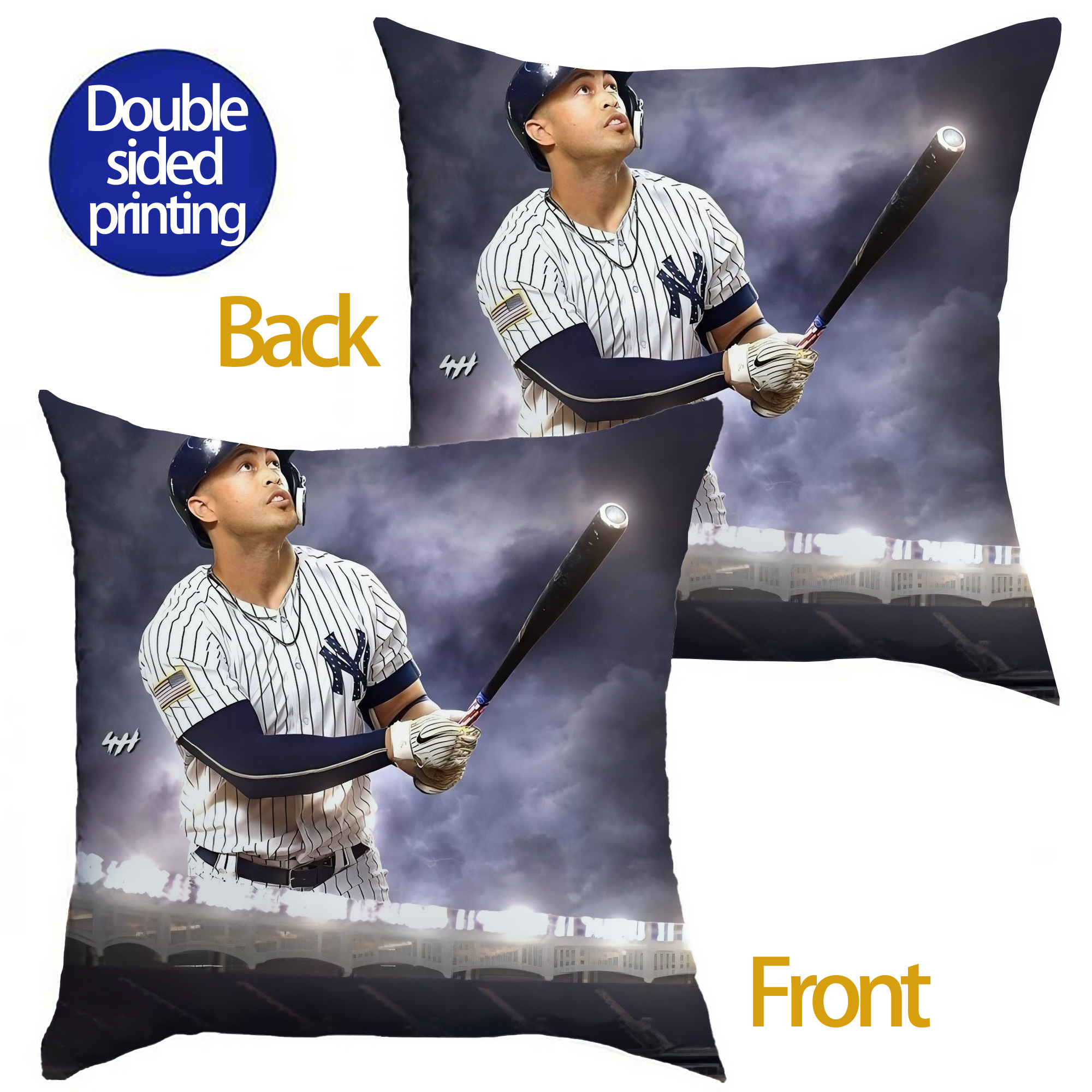 Giancarlo Stanton 41 Soft Polyester Pillow Cover With Insert – Double-Sided Design, Invisible Zipper, Durable & Breathable – Easy Care Cushion Set