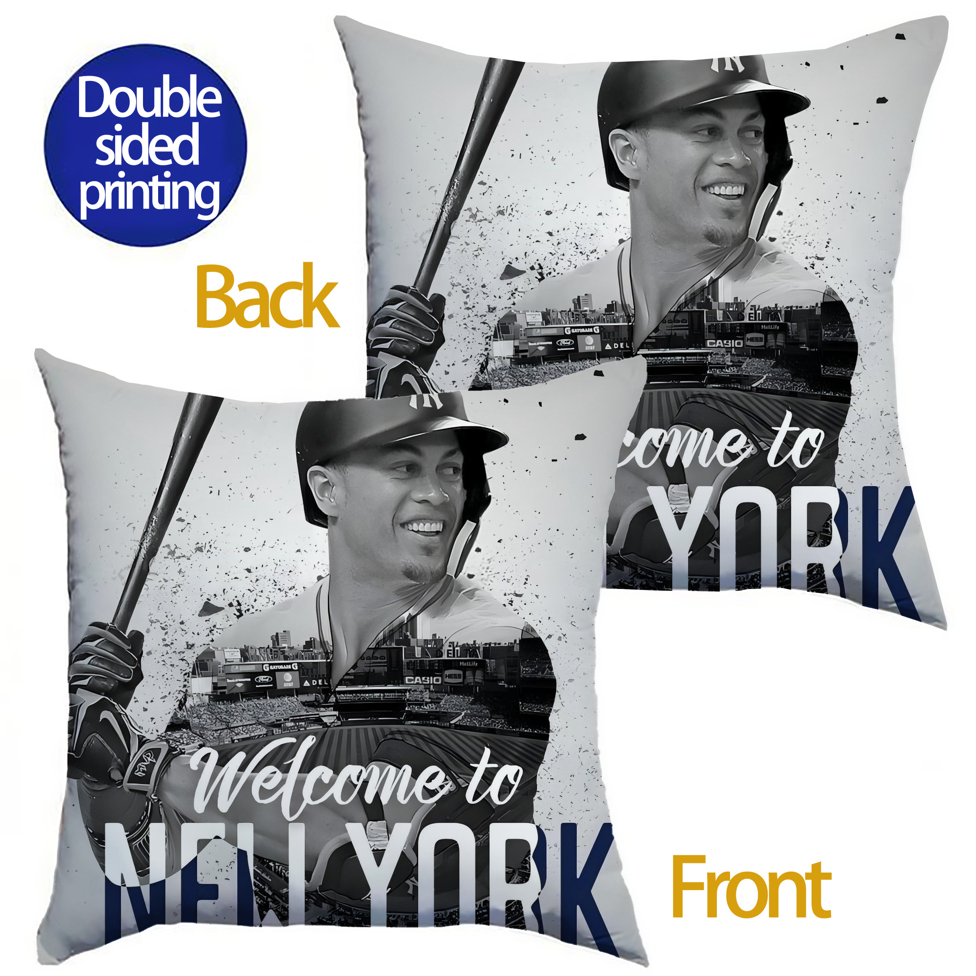 Giancarlo Stanton 42 Soft Polyester Pillow Cover With Insert – Double-Sided Design, Invisible Zipper, Durable & Breathable – Easy Care Cushion Set