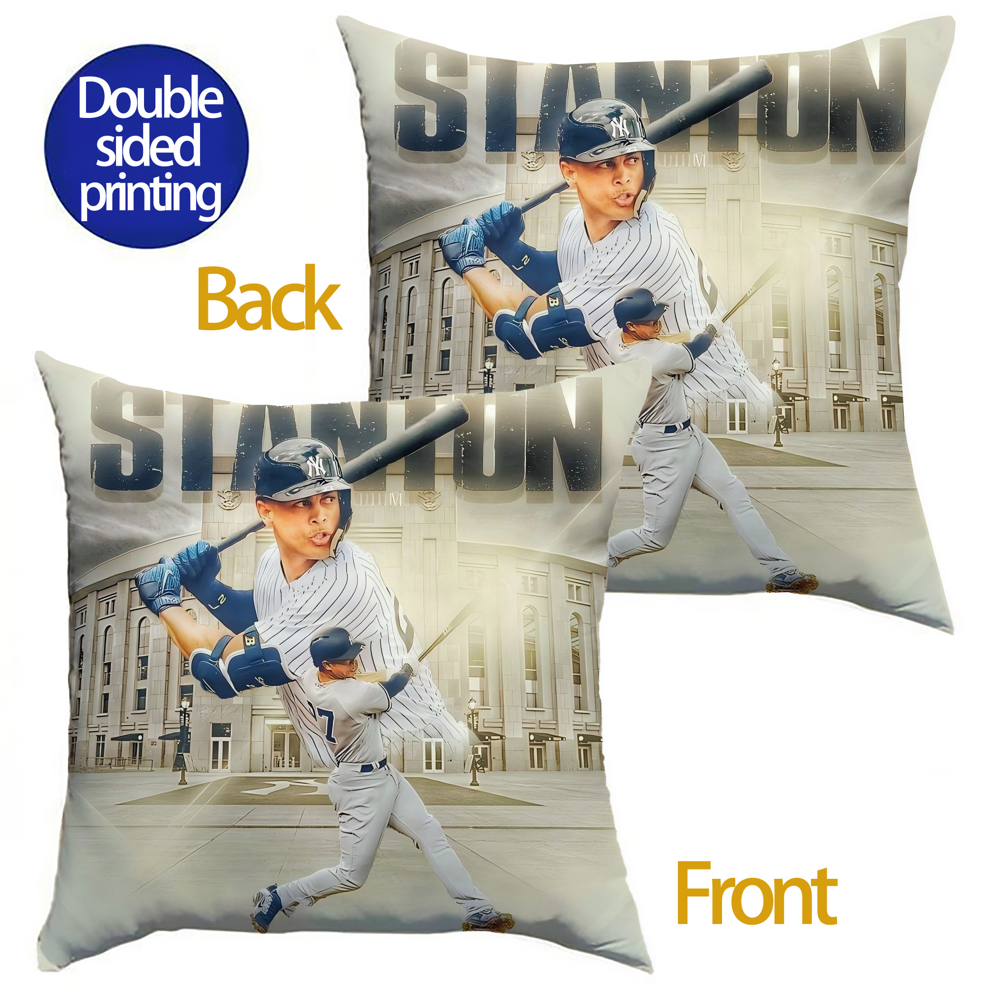 Giancarlo Stanton 45 Soft Polyester Pillow Cover With Insert – Double-Sided Design, Invisible Zipper, Durable & Breathable – Easy Care Cushion Set
