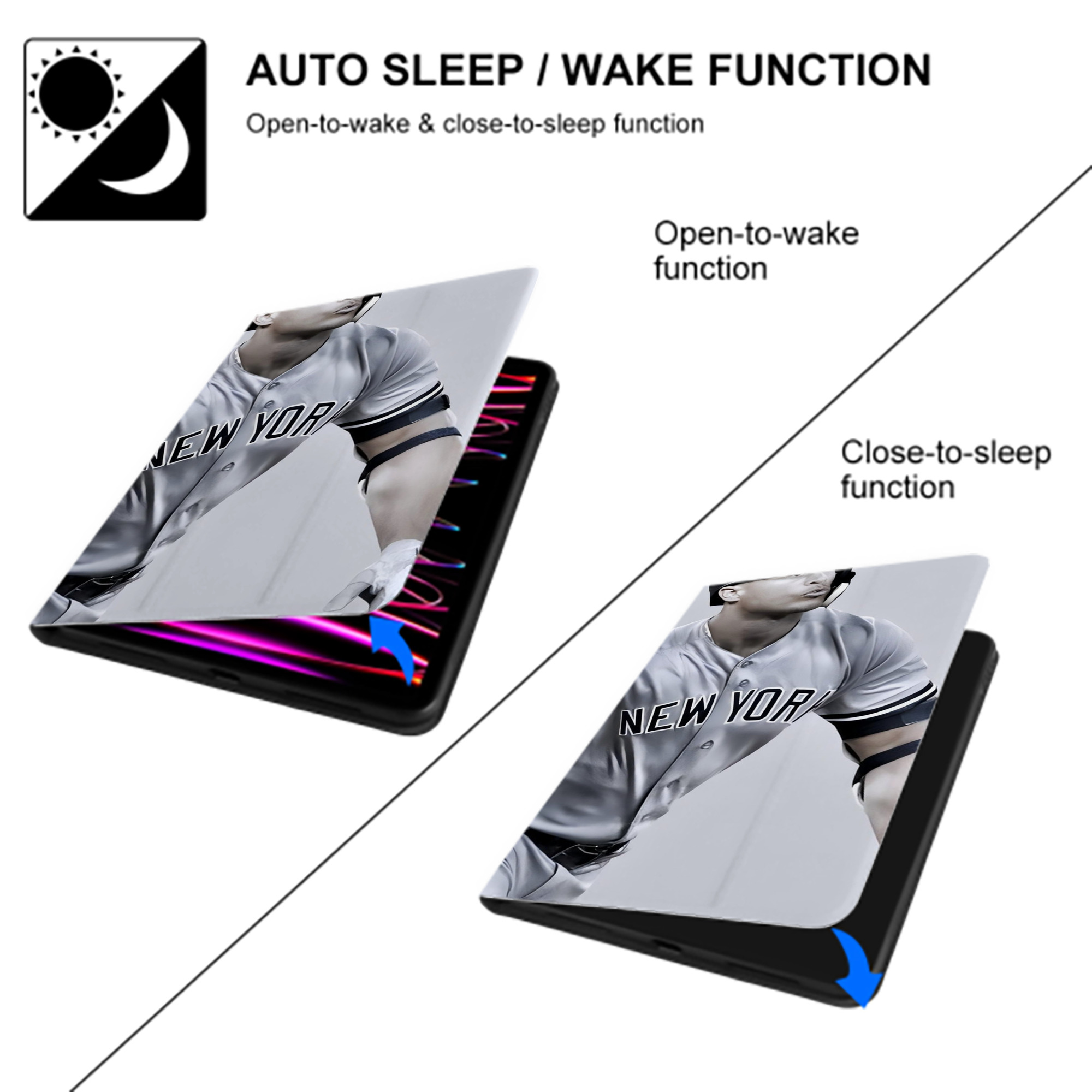 Giancarlo Stanton 37 IPad Case Without Pencil Slot – Book-Style Cover With PU Leather & TPU – Slim, Durable, Scratch-Resistant, Full Protection & Easy Access