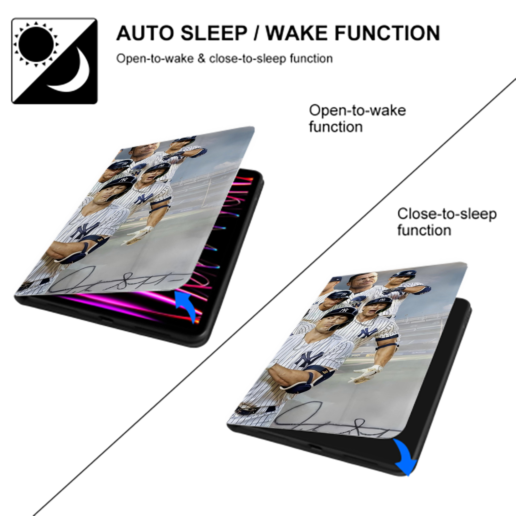 Giancarlo Stanton 38 IPad Case Without Pencil Slot – Book-Style Cover With PU Leather & TPU – Slim, Durable, Scratch-Resistant, Full Protection & Easy Access