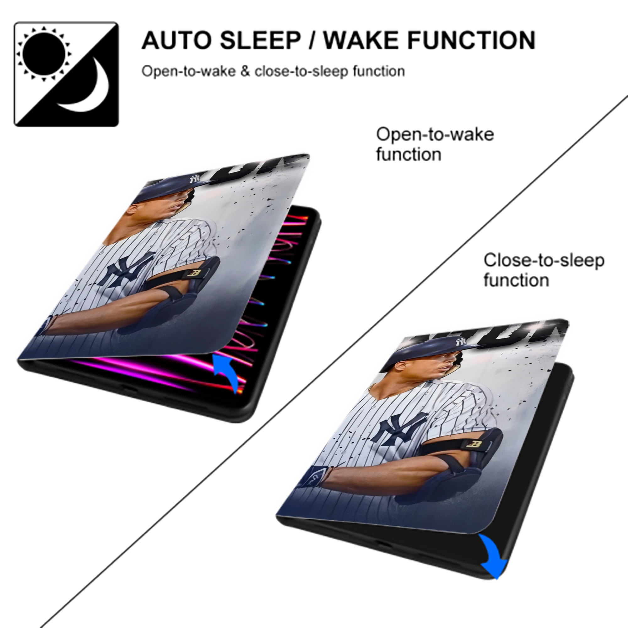 Giancarlo Stanton 40 IPad Case Without Pencil Slot – Book-Style Cover With PU Leather & TPU – Slim, Durable, Scratch-Resistant, Full Protection & Easy Access