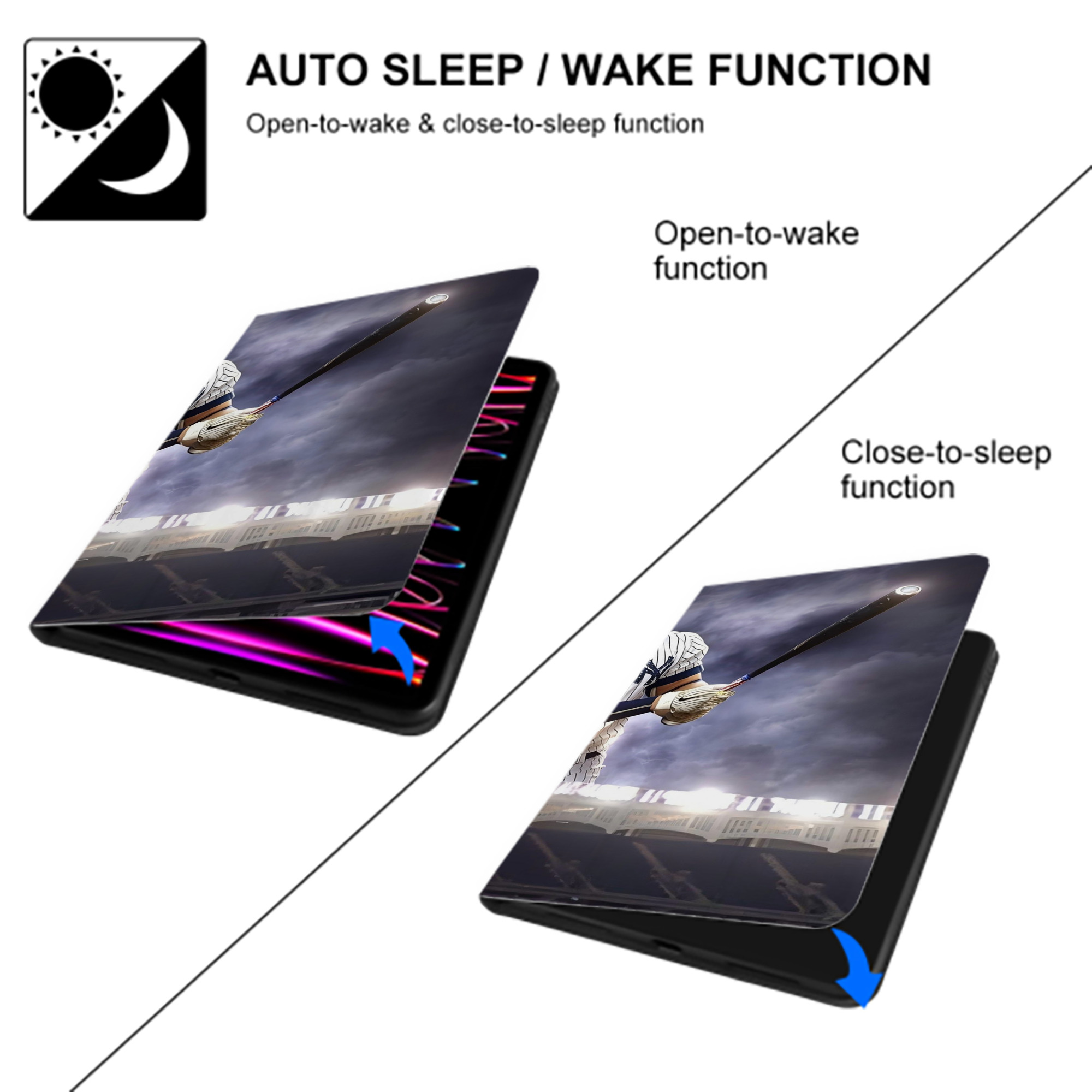 Giancarlo Stanton 41 IPad Case Without Pencil Slot – Book-Style Cover With PU Leather & TPU – Slim, Durable, Scratch-Resistant, Full Protection & Easy Access