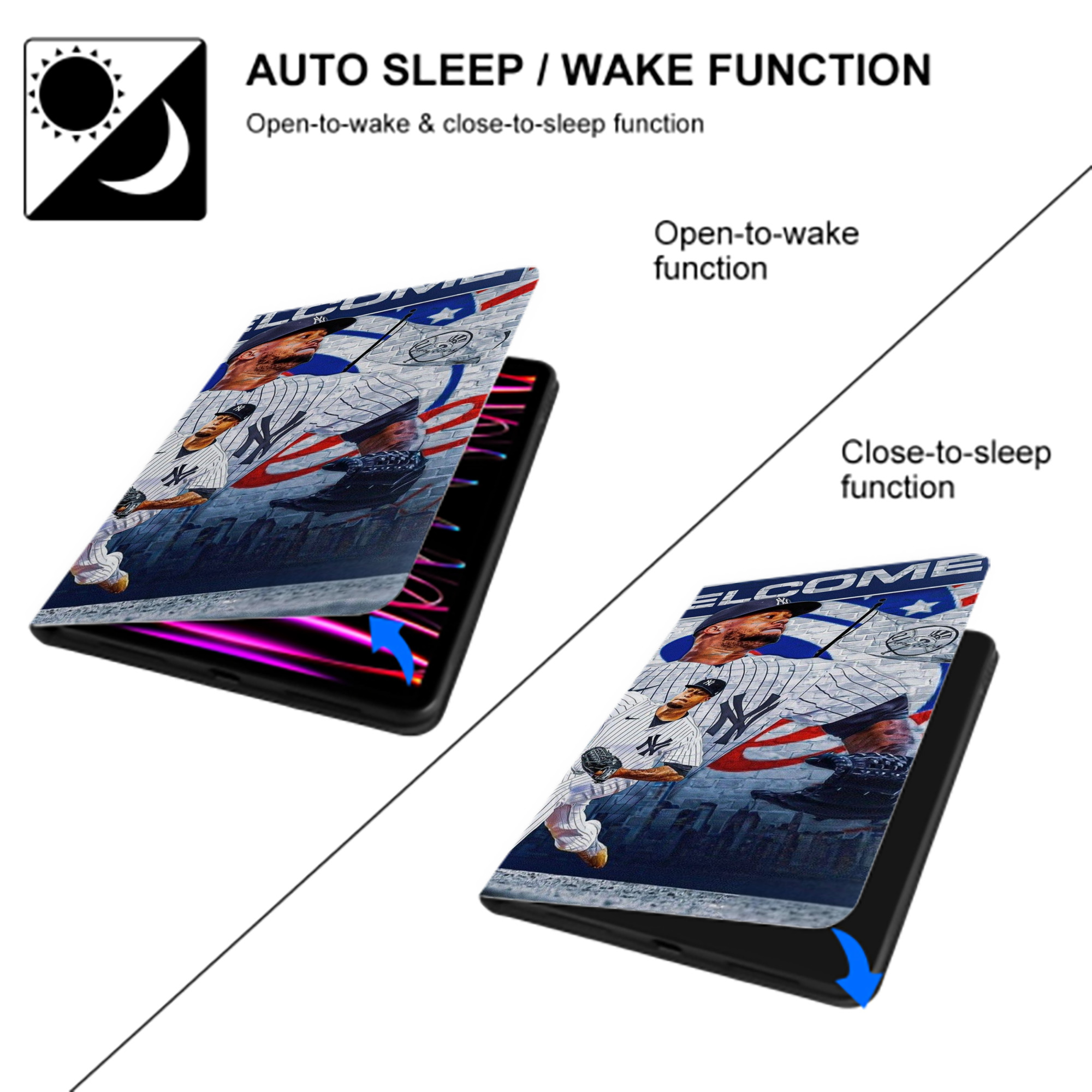 Giancarlo Stanton 43 IPad Case Without Pencil Slot – Book-Style Cover With PU Leather & TPU – Slim, Durable, Scratch-Resistant, Full Protection & Easy Access