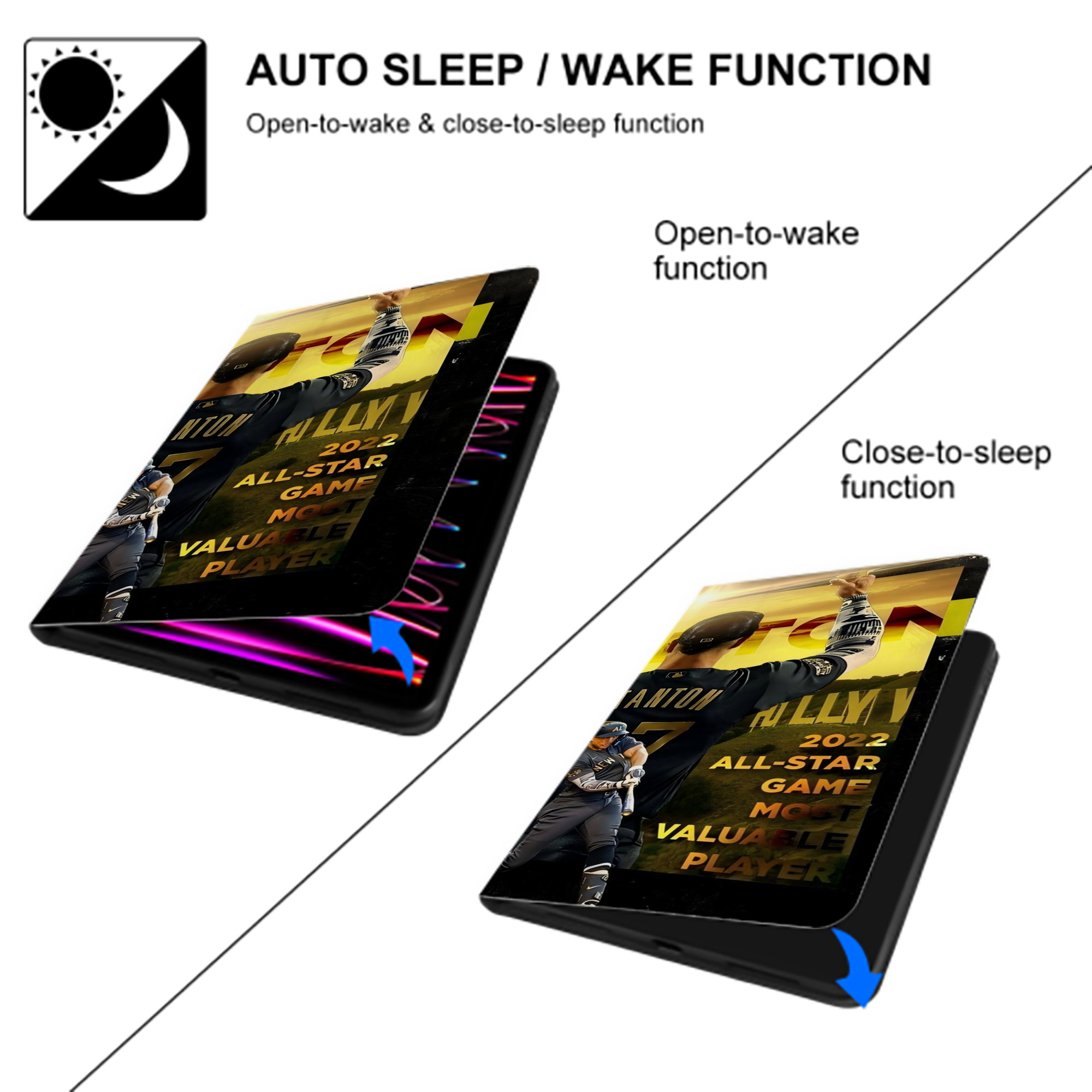 Giancarlo Stanton 44 IPad Case Without Pencil Slot – Book-Style Cover With PU Leather & TPU – Slim, Durable, Scratch-Resistant, Full Protection & Easy Access