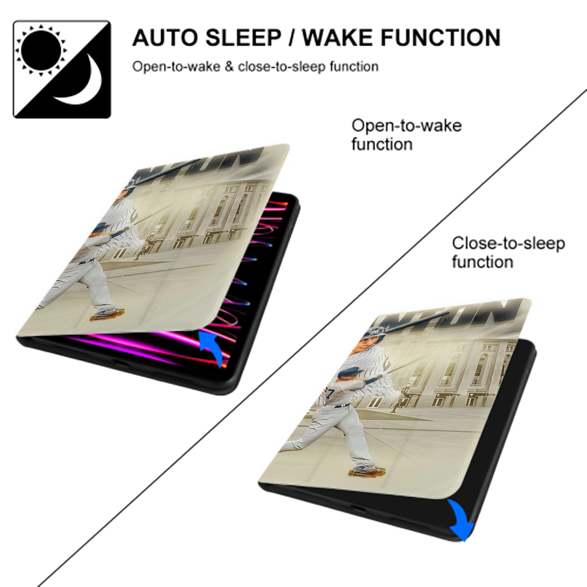 Giancarlo Stanton 45 IPad Case Without Pencil Slot – Book-Style Cover With PU Leather & TPU – Slim, Durable, Scratch-Resistant, Full Protection & Easy Access