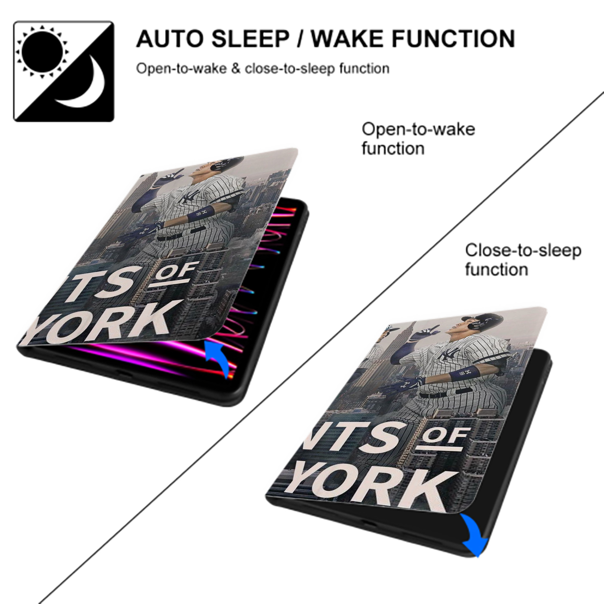 Giancarlo Stanton 46 IPad Case Without Pencil Slot – Book-Style Cover With PU Leather & TPU – Slim, Durable, Scratch-Resistant, Full Protection & Easy Access