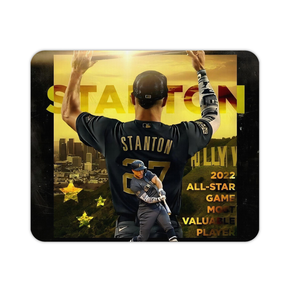 Giancarlo Stanton 44 Durable Rubber Mouse Pad With Stitched Edges, Waterproof, Non-Slip Surface, Ultra-Thin Design For Gaming, Office