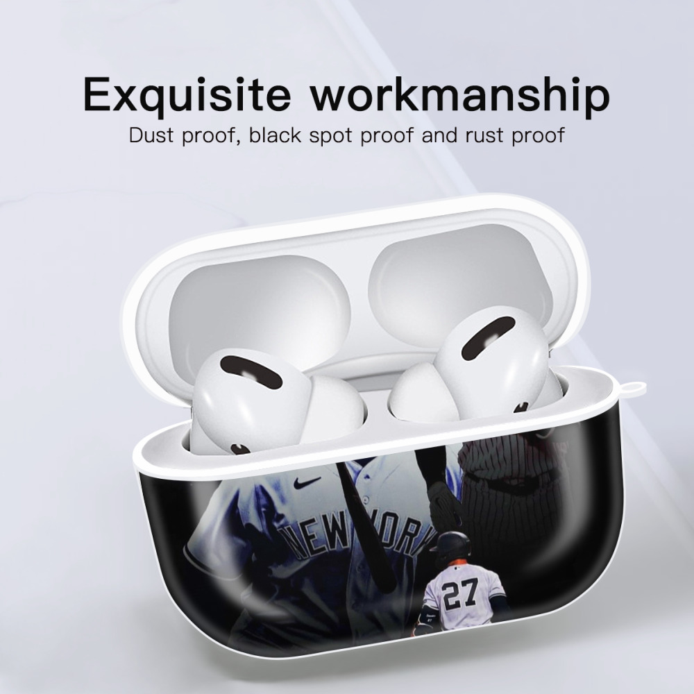 Giancarlo Stanton 36 AirPods Pro Hard Case White With Keychain, Durable Flexible PC, Precise Cutouts, Anti-Fingerprint, Yellowing & Scratch Resistant, Full Protection, Washable
