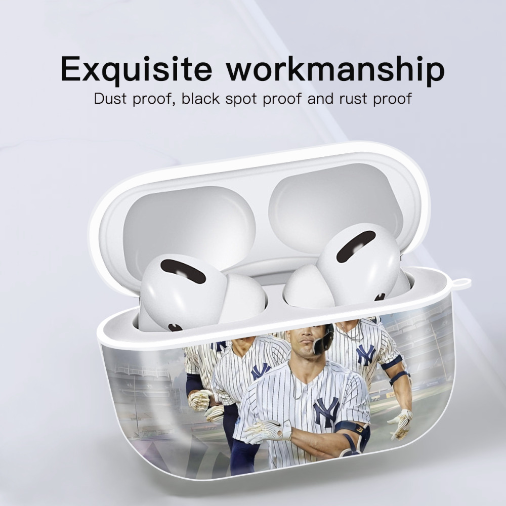 Giancarlo Stanton 38 AirPods Pro Hard Case White With Keychain, Durable Flexible PC, Precise Cutouts, Anti-Fingerprint, Yellowing & Scratch Resistant, Full Protection, Washable