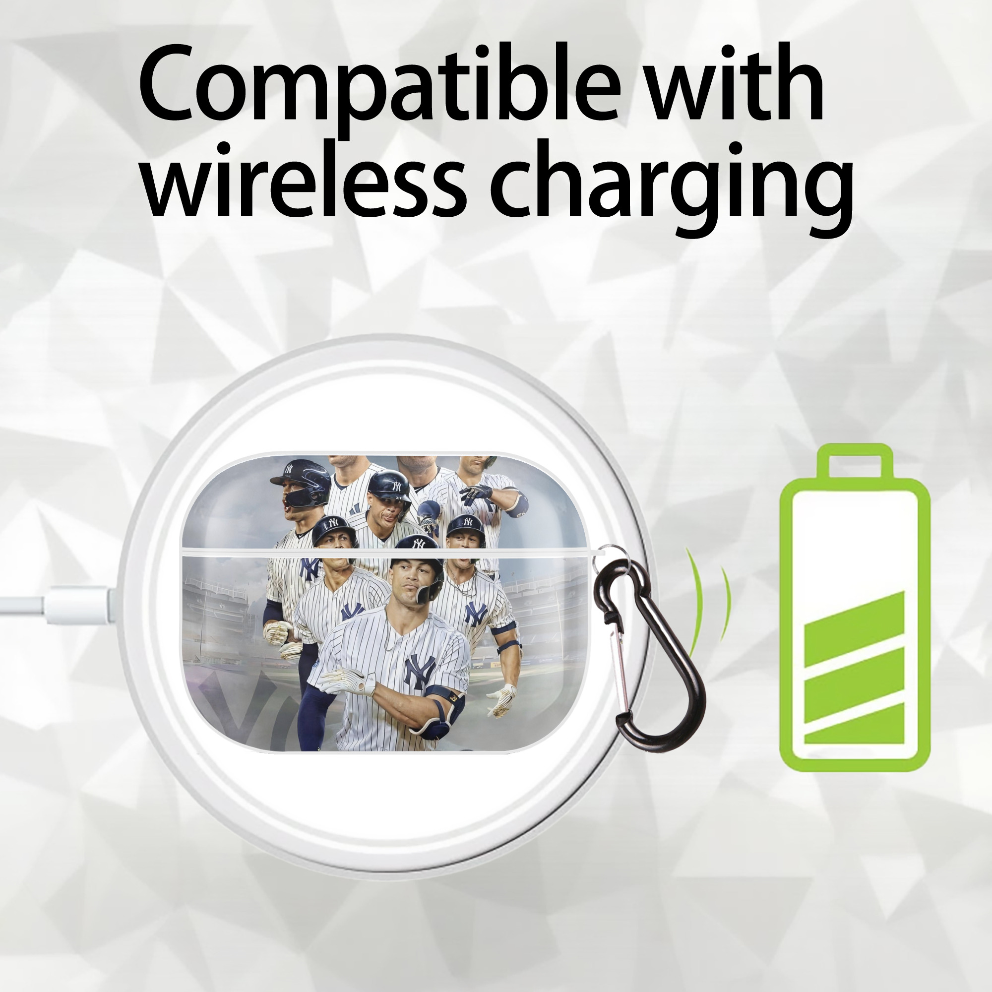 Giancarlo Stanton 38 AirPods Pro Hard Case White With Keychain, Durable Flexible PC, Precise Cutouts, Anti-Fingerprint, Yellowing & Scratch Resistant, Full Protection, Washable