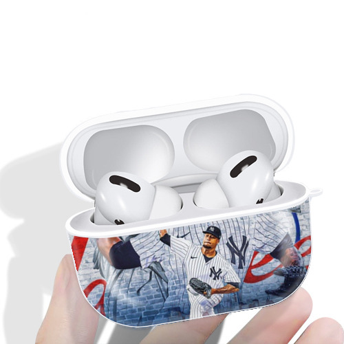 Giancarlo Stanton 43 AirPods Pro Hard Case White With Keychain, Durable Flexible PC, Precise Cutouts, Anti-Fingerprint, Yellowing & Scratch Resistant, Full Protection, Washable