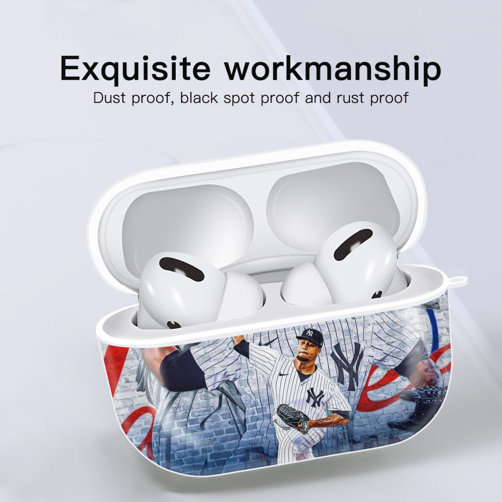 Giancarlo Stanton 43 AirPods Pro Hard Case White With Keychain, Durable Flexible PC, Precise Cutouts, Anti-Fingerprint, Yellowing & Scratch Resistant, Full Protection, Washable