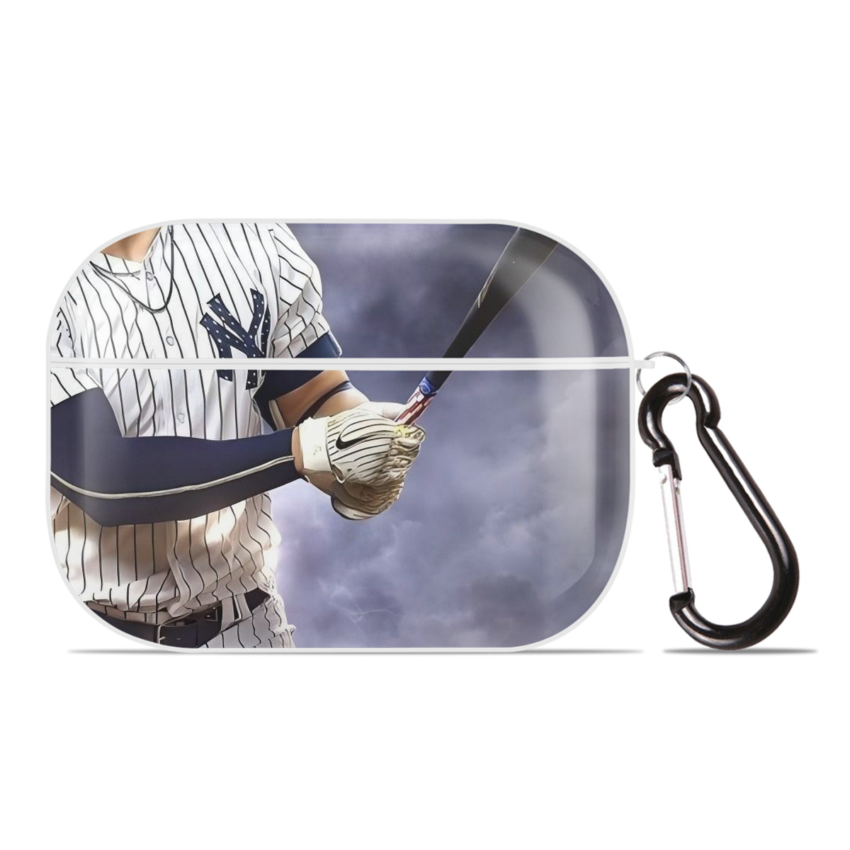 Giancarlo Stanton 41 AirPods Pro Hard Case White With Keychain, Durable Flexible PC, Precise Cutouts, Anti-Fingerprint, Yellowing & Scratch Resistant, Full Protection, Washable