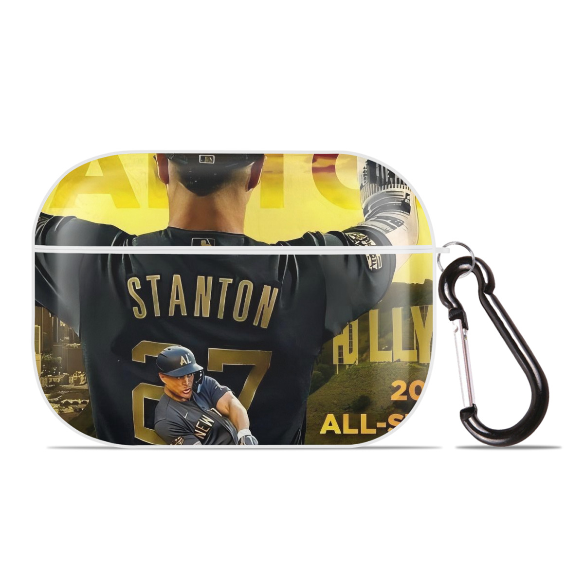 Giancarlo Stanton 44 AirPods Pro Hard Case White With Keychain, Durable Flexible PC, Precise Cutouts, Anti-Fingerprint, Yellowing & Scratch Resistant, Full Protection, Washable