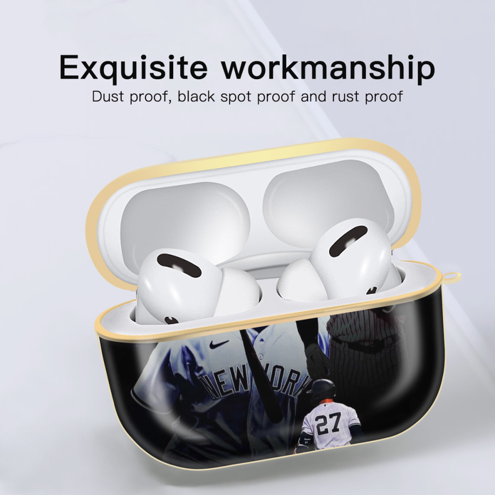 Giancarlo Stanton 36 Luxury Gold AirPods Pro Case With Keychain, Flexible PC Material, Full Protection, Precise Cutouts, Anti-Fingerprint, Washable, Durable Design
