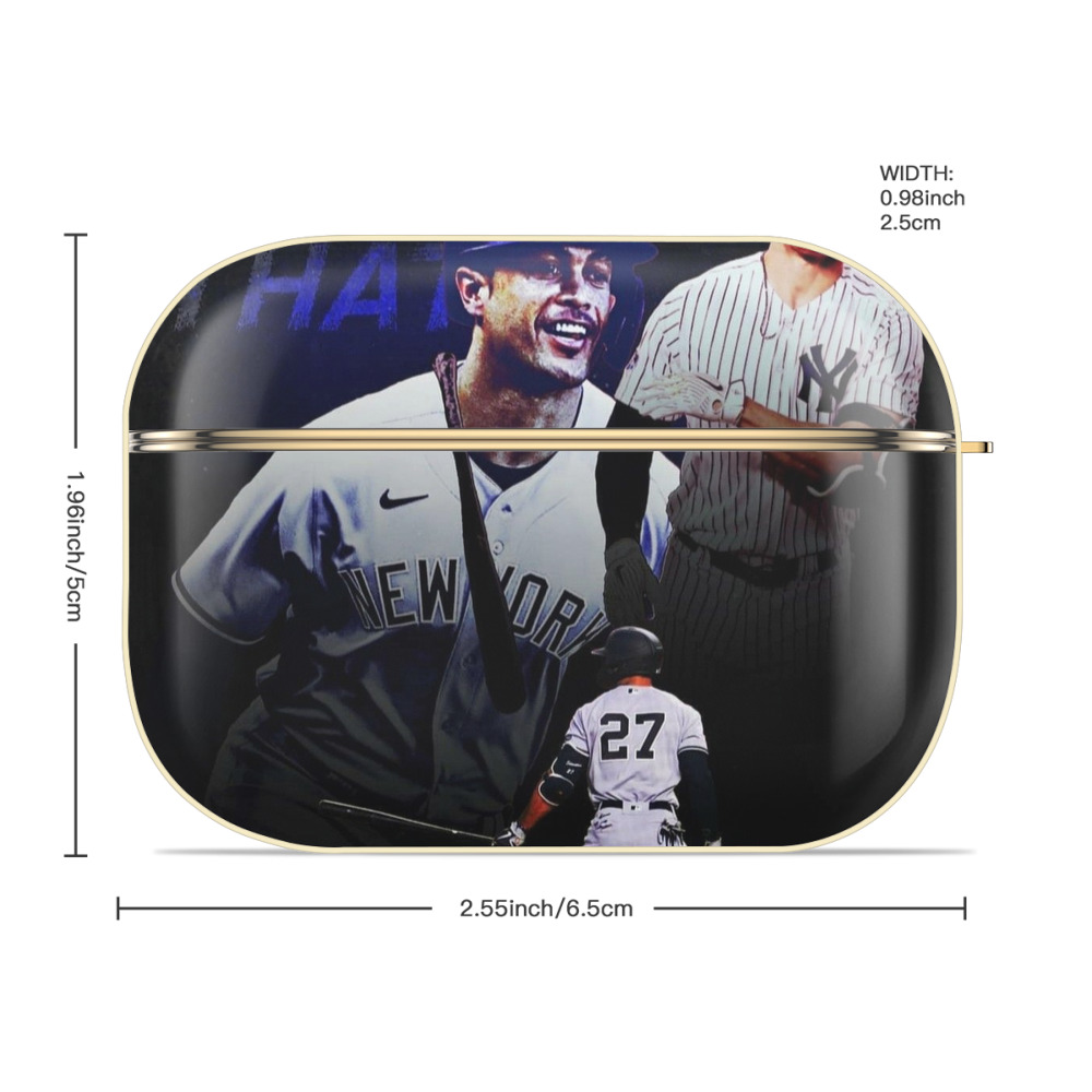 Giancarlo Stanton 36 Luxury Gold AirPods Pro Case With Keychain, Flexible PC Material, Full Protection, Precise Cutouts, Anti-Fingerprint, Washable, Durable Design