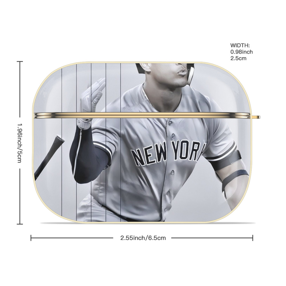 Giancarlo Stanton 37 Luxury Gold AirPods Pro Case With Keychain, Flexible PC Material, Full Protection, Precise Cutouts, Anti-Fingerprint, Washable, Durable Design