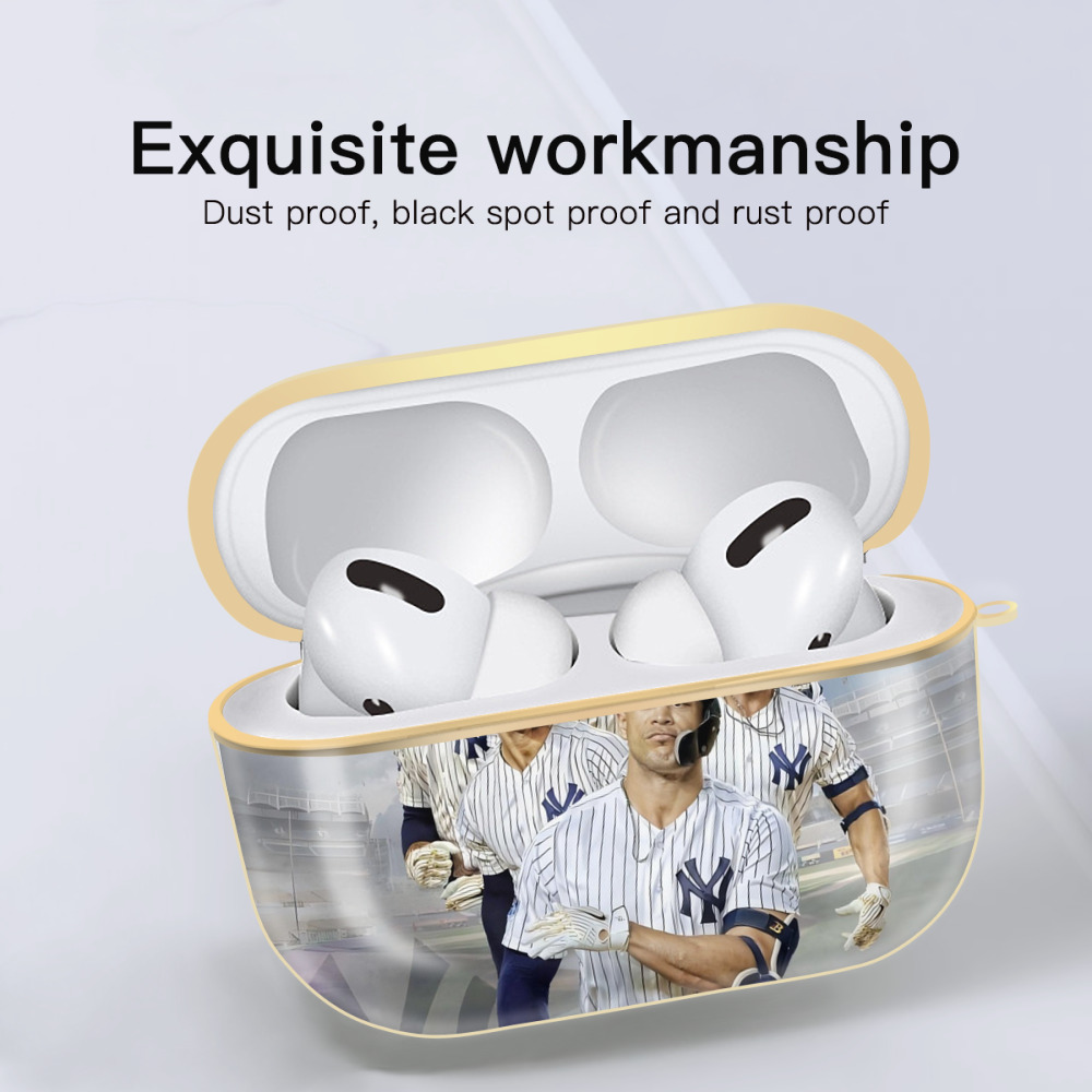 Giancarlo Stanton 38 Luxury Gold AirPods Pro Case With Keychain, Flexible PC Material, Full Protection, Precise Cutouts, Anti-Fingerprint, Washable, Durable Design