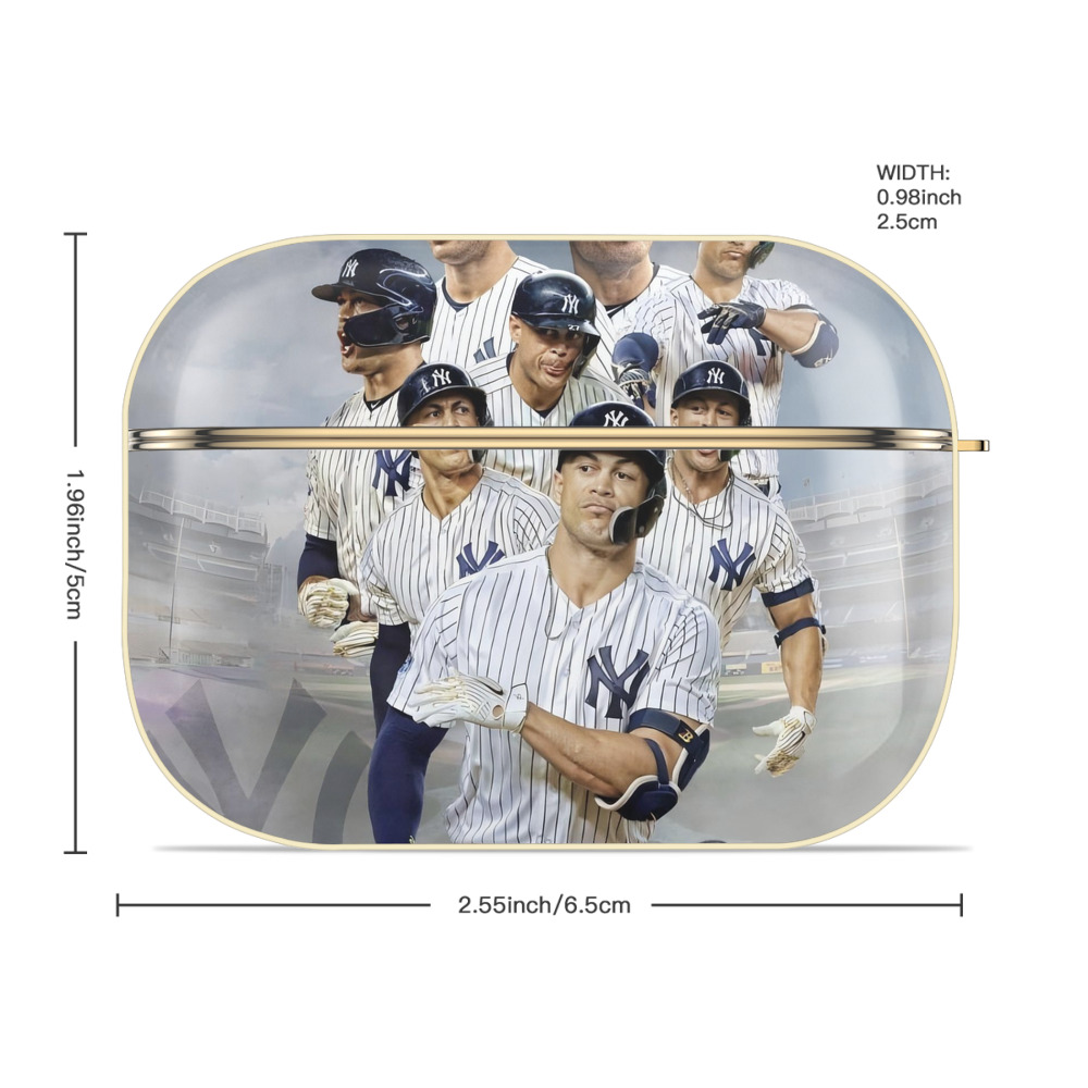 Giancarlo Stanton 38 Luxury Gold AirPods Pro Case With Keychain, Flexible PC Material, Full Protection, Precise Cutouts, Anti-Fingerprint, Washable, Durable Design