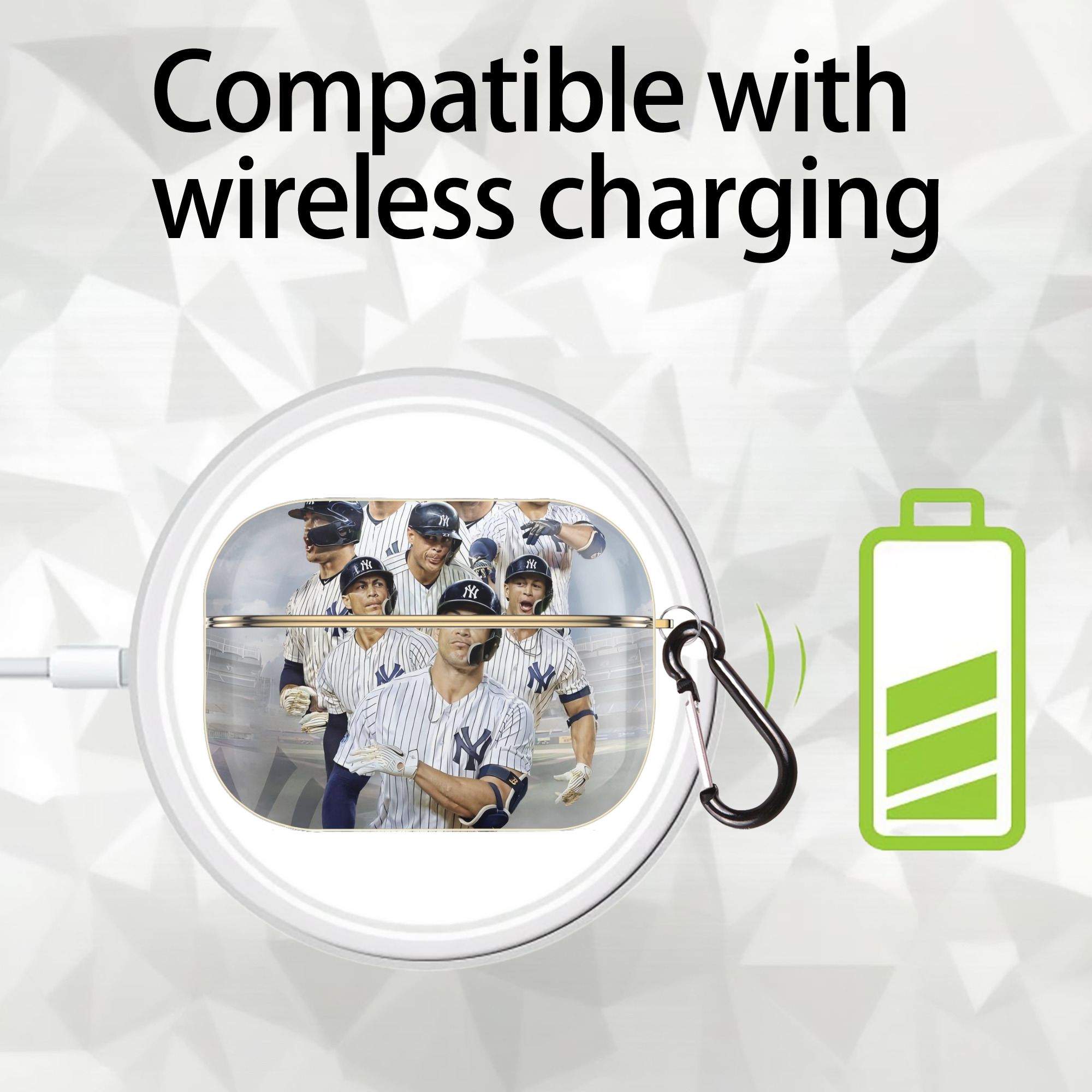 Giancarlo Stanton 38 Luxury Gold AirPods Pro Case With Keychain, Flexible PC Material, Full Protection, Precise Cutouts, Anti-Fingerprint, Washable, Durable Design