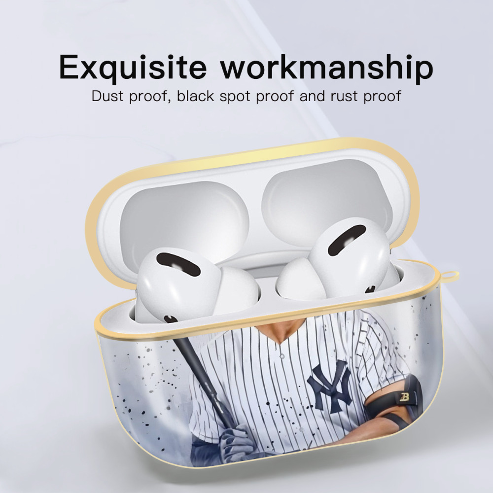 Giancarlo Stanton 40 Luxury Gold AirPods Pro Case With Keychain, Flexible PC Material, Full Protection, Precise Cutouts, Anti-Fingerprint, Washable, Durable Design