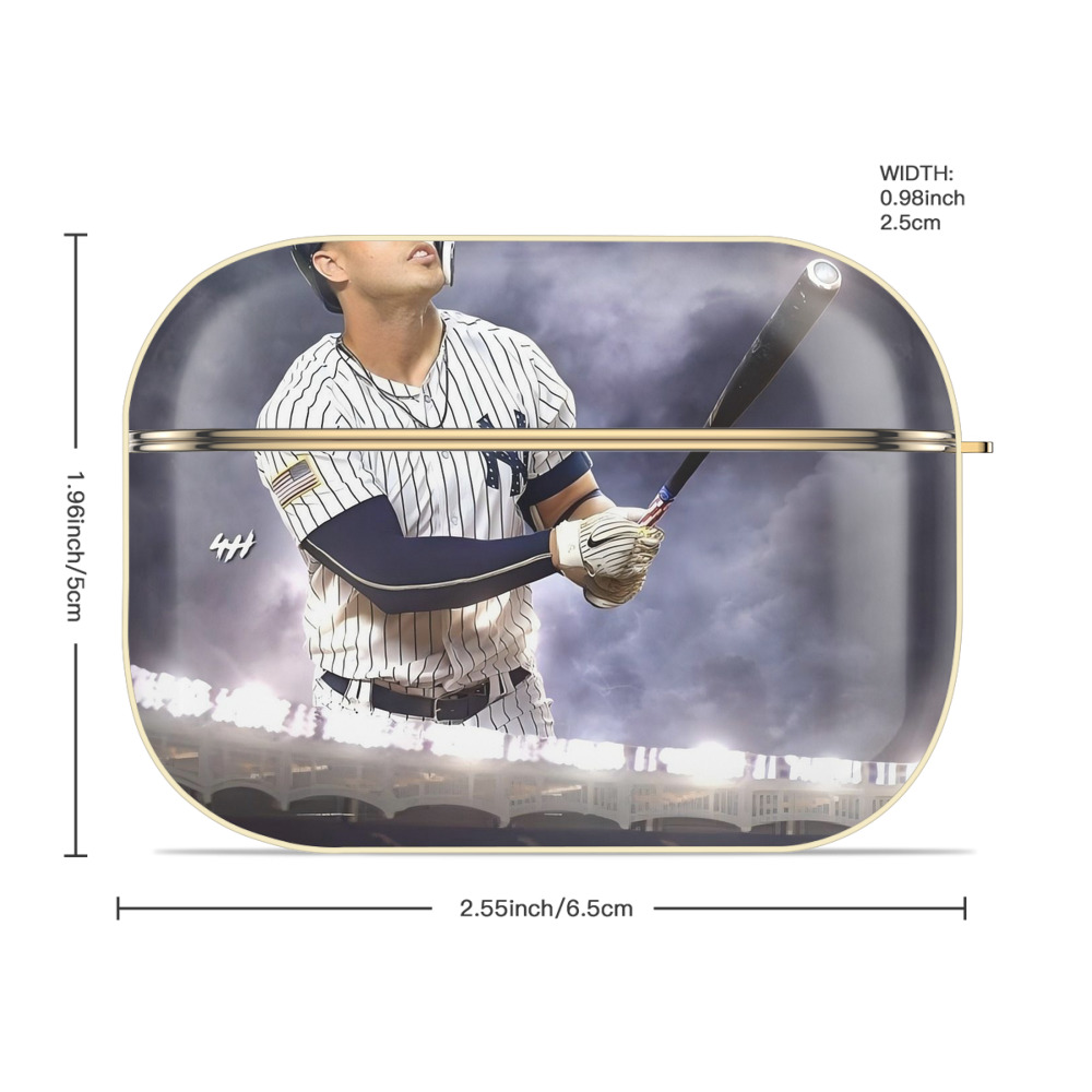 Giancarlo Stanton 41 Luxury Gold AirPods Pro Case With Keychain, Flexible PC Material, Full Protection, Precise Cutouts, Anti-Fingerprint, Washable, Durable Design